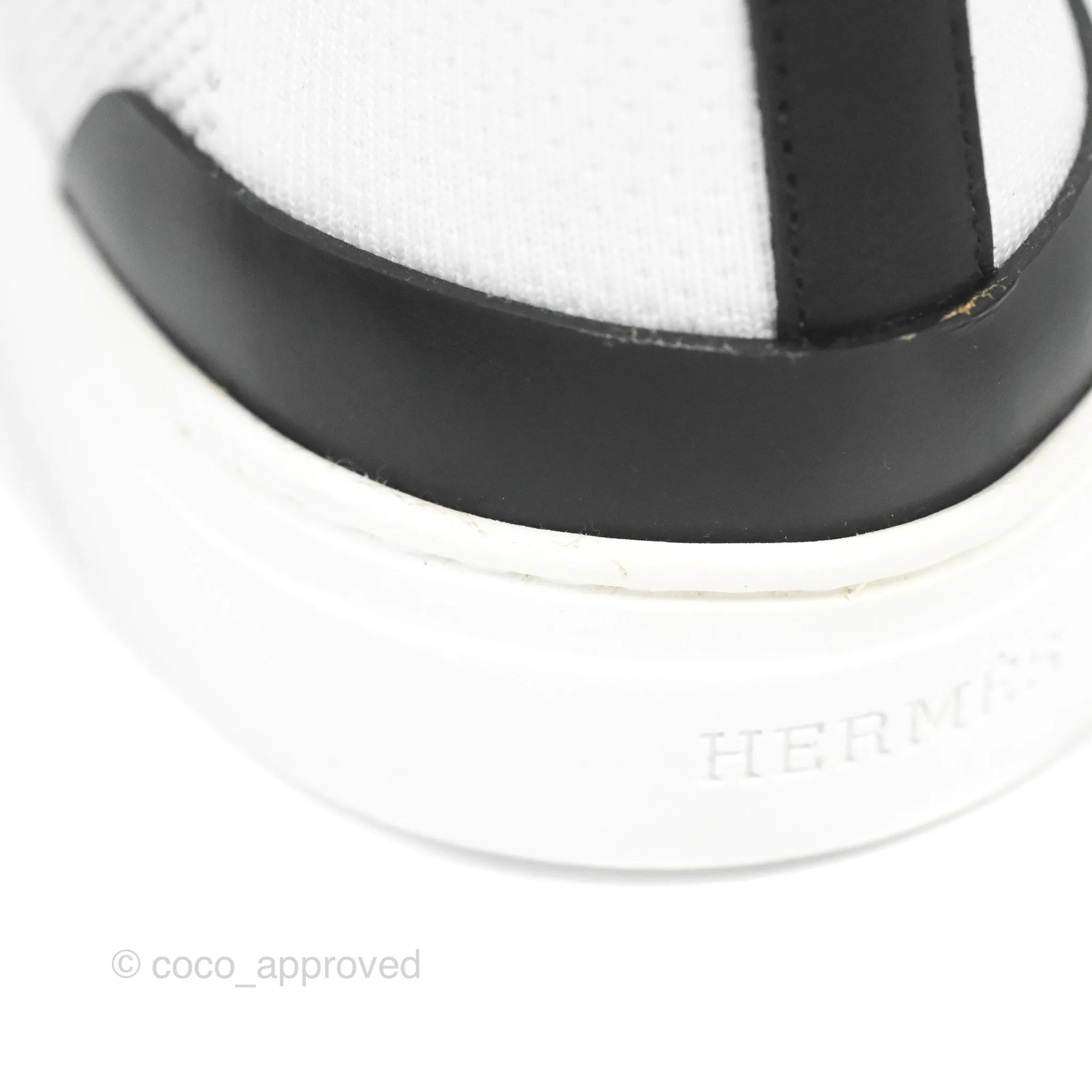 Hermes Deep Sneaker Knit & Calfskin White