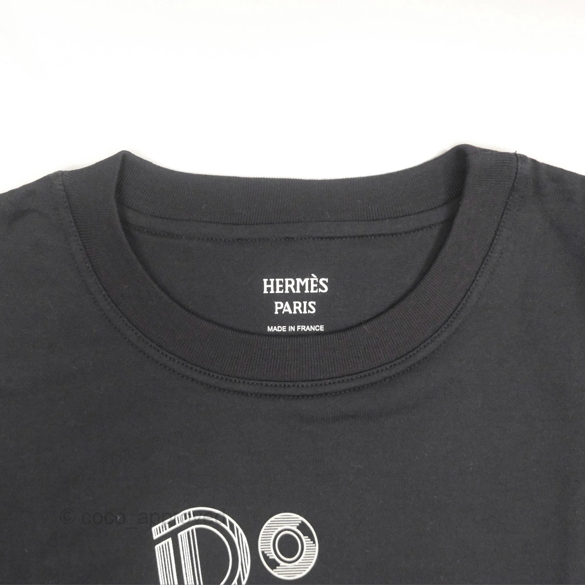 Hermes Do Re Boucles Micro T-shirt Cotton Black Size 36