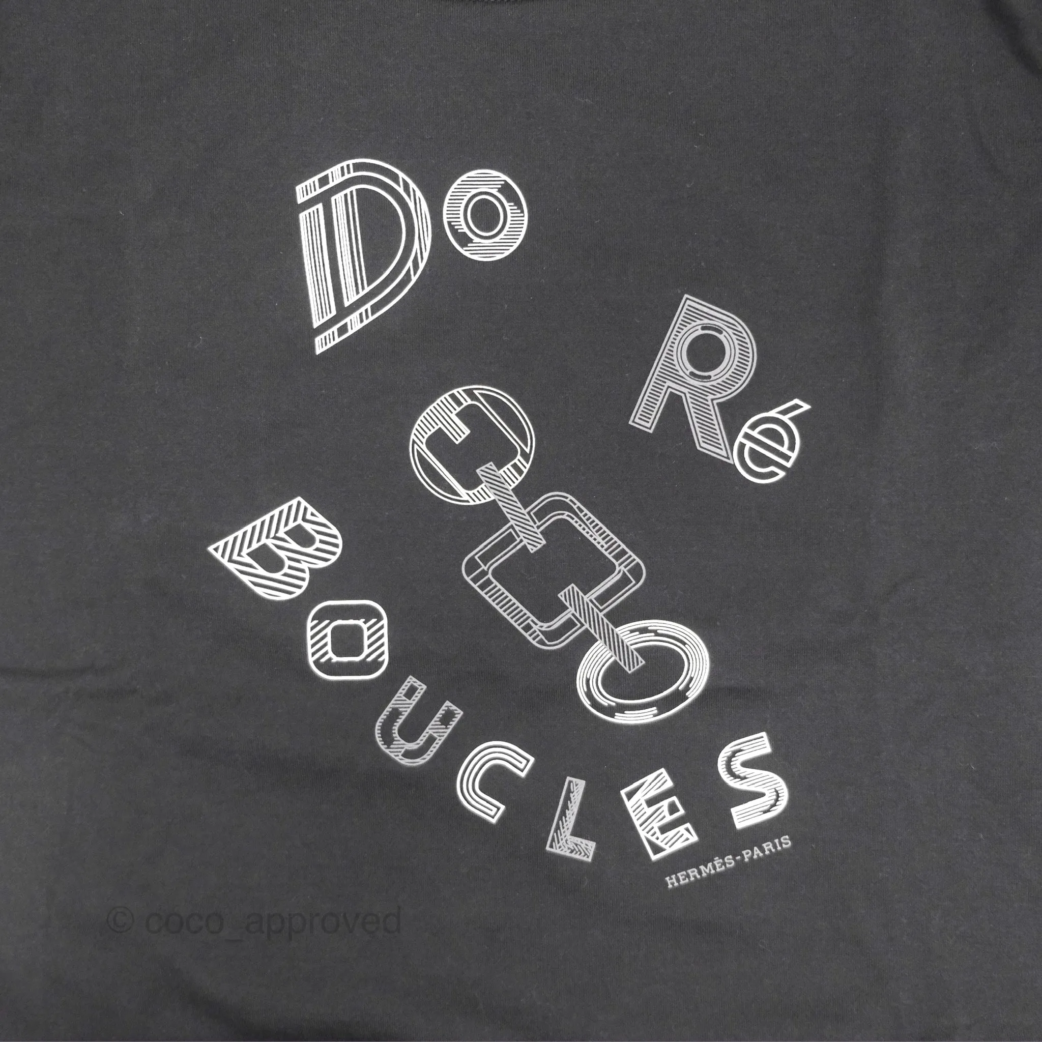 Hermes Do Re Boucles Micro T-shirt Cotton Black Size 36