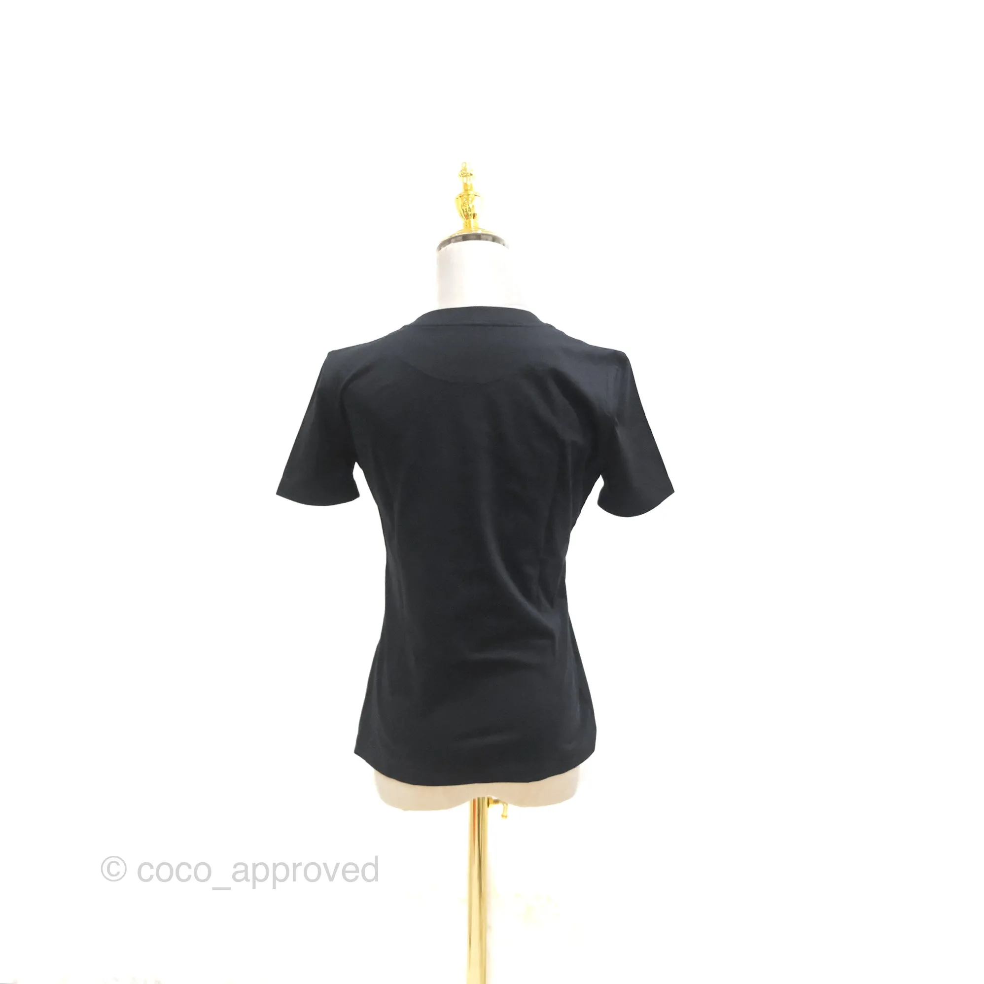 Hermes Do Re Boucles Micro T-shirt Cotton Black Size 36