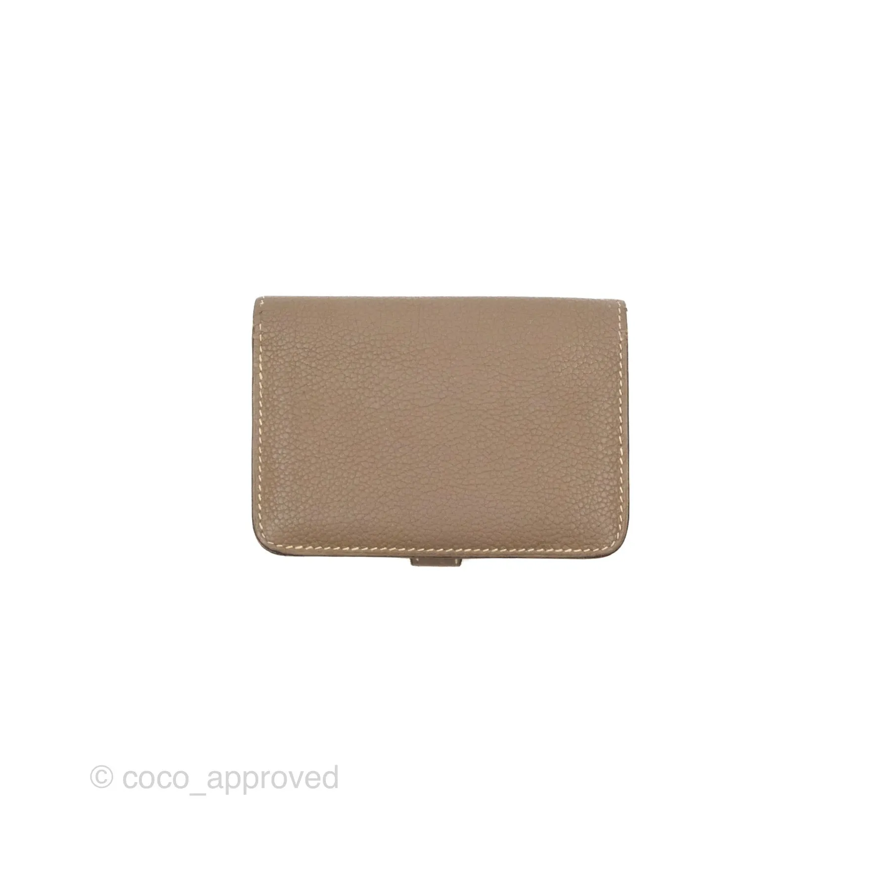 Hermes Dogon Card Case Etoupe Togo Palladium Hardware