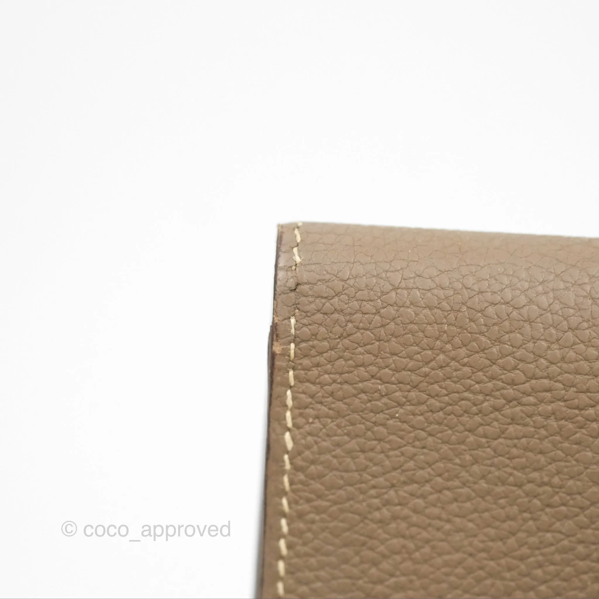 Hermes Dogon Card Case Etoupe Togo Palladium Hardware