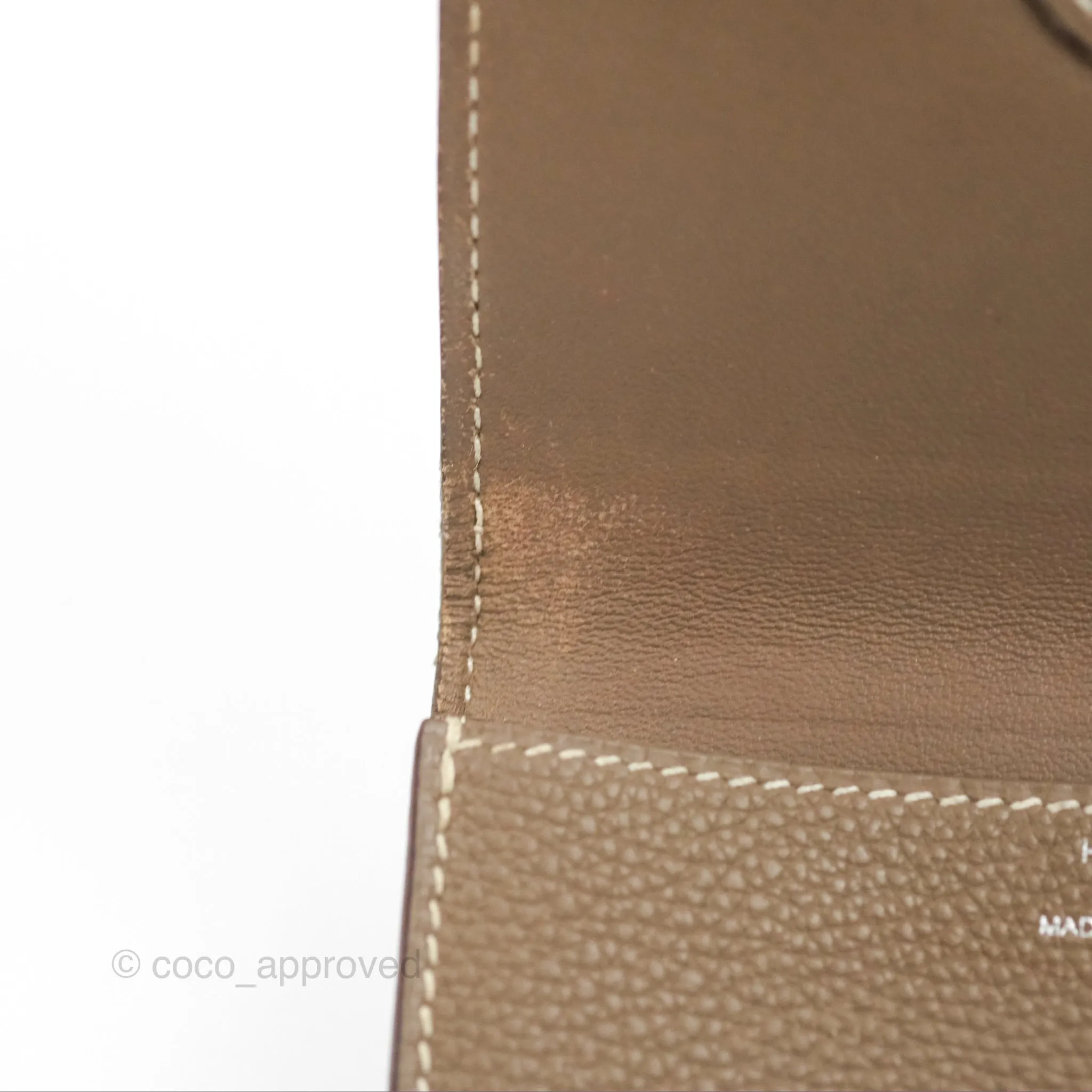 Hermes Dogon Card Case Etoupe Togo Palladium Hardware