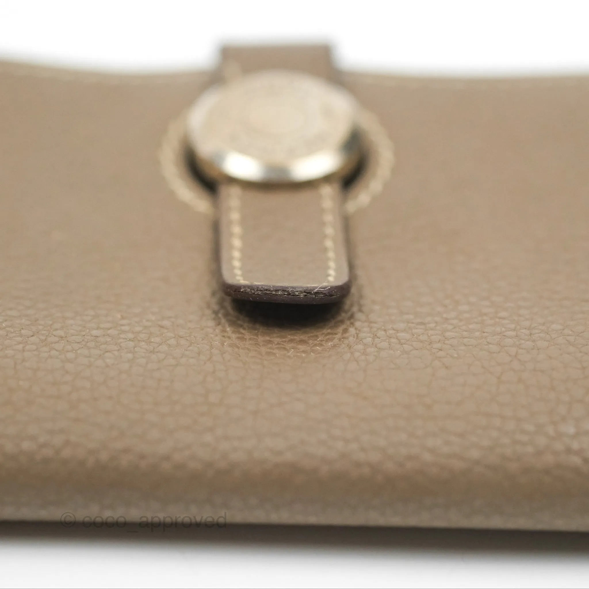 Hermes Dogon Card Case Etoupe Togo Palladium Hardware