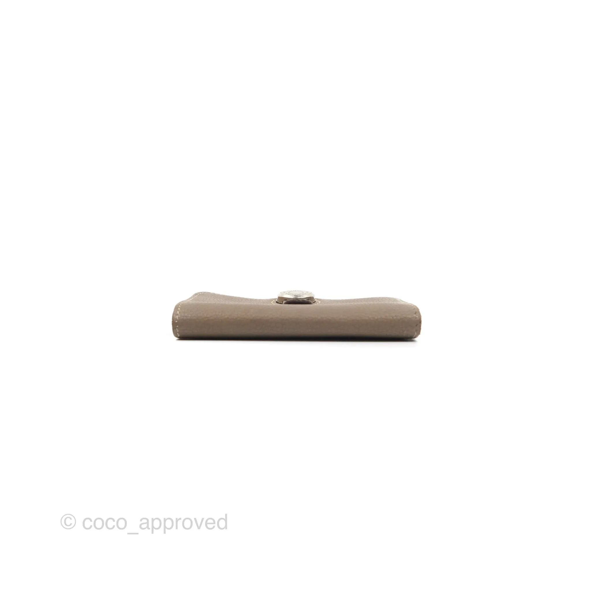 Hermes Dogon Card Case Etoupe Togo Palladium Hardware