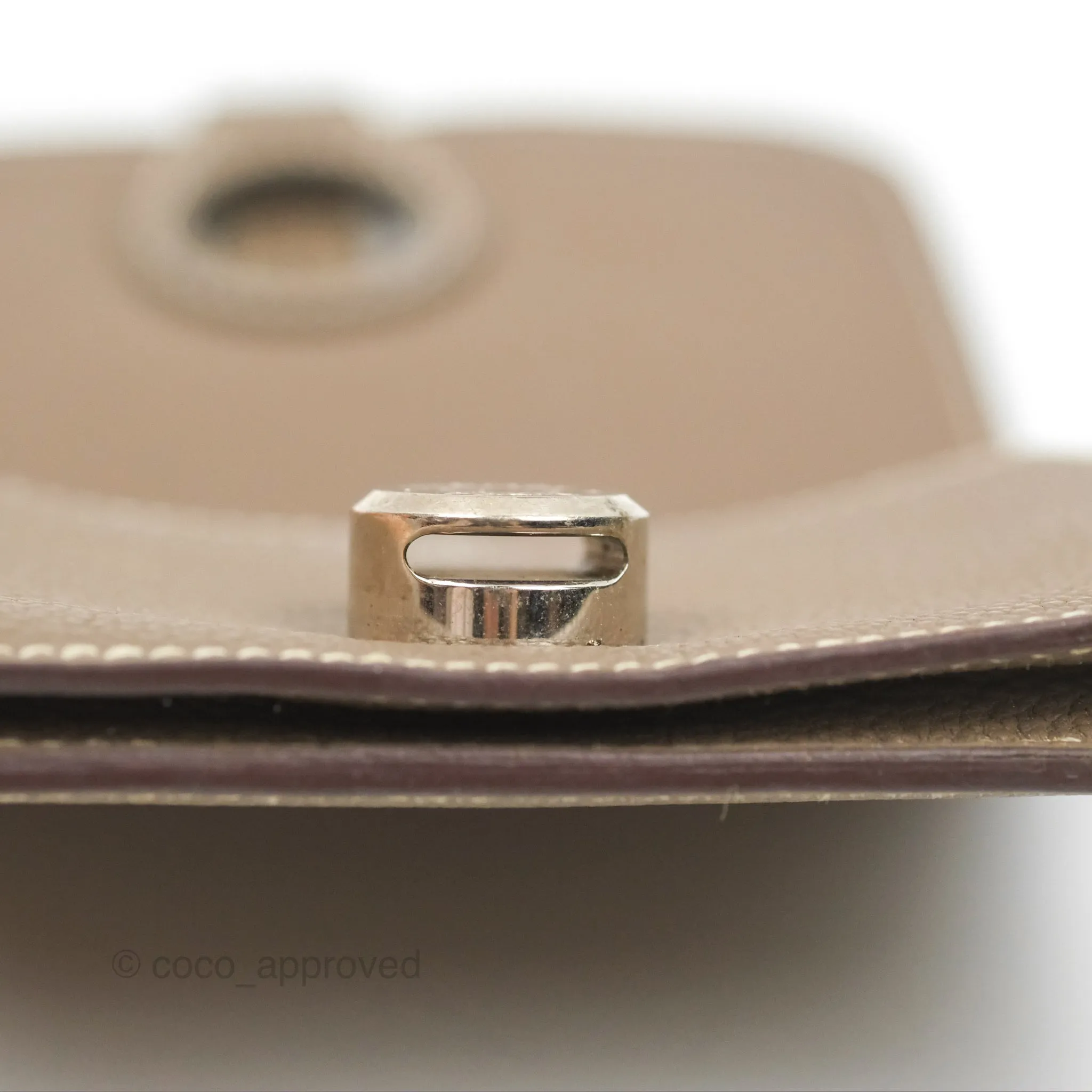 Hermes Dogon Card Case Etoupe Togo Palladium Hardware