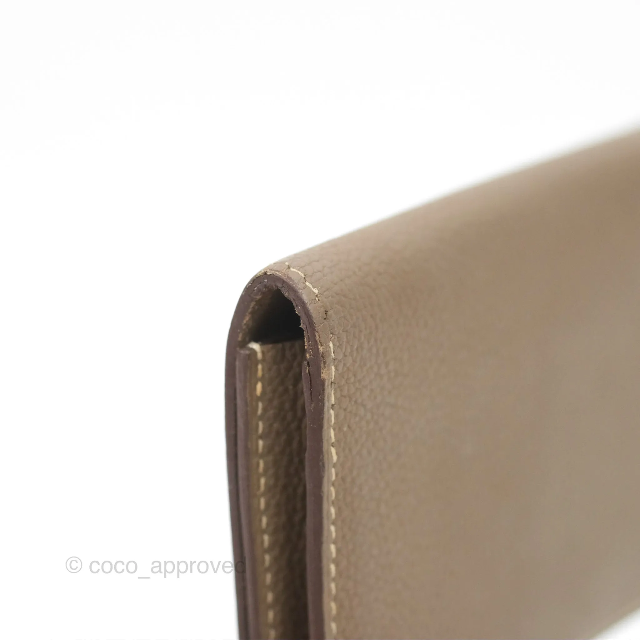 Hermes Dogon Card Case Etoupe Togo Palladium Hardware