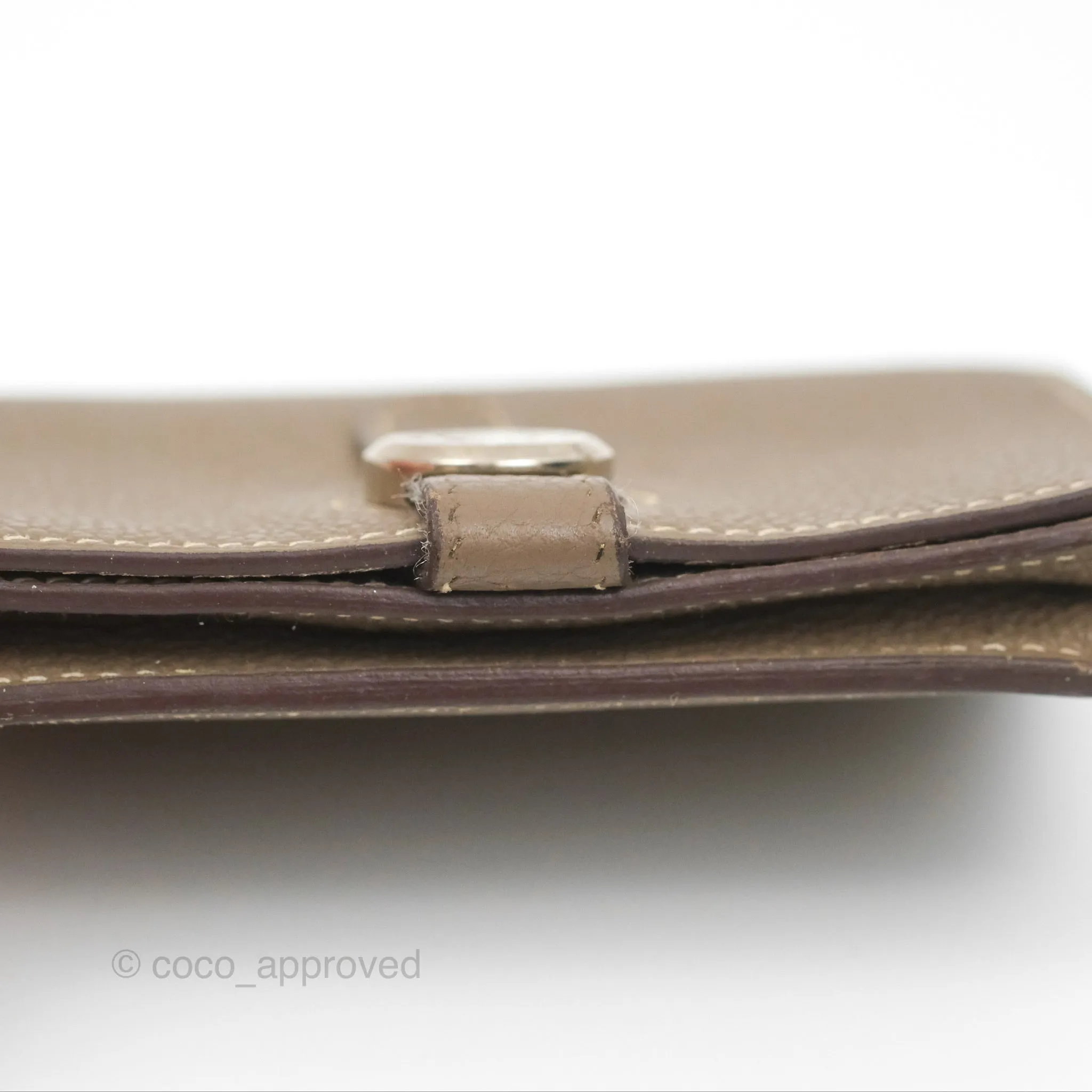 Hermes Dogon Card Case Etoupe Togo Palladium Hardware