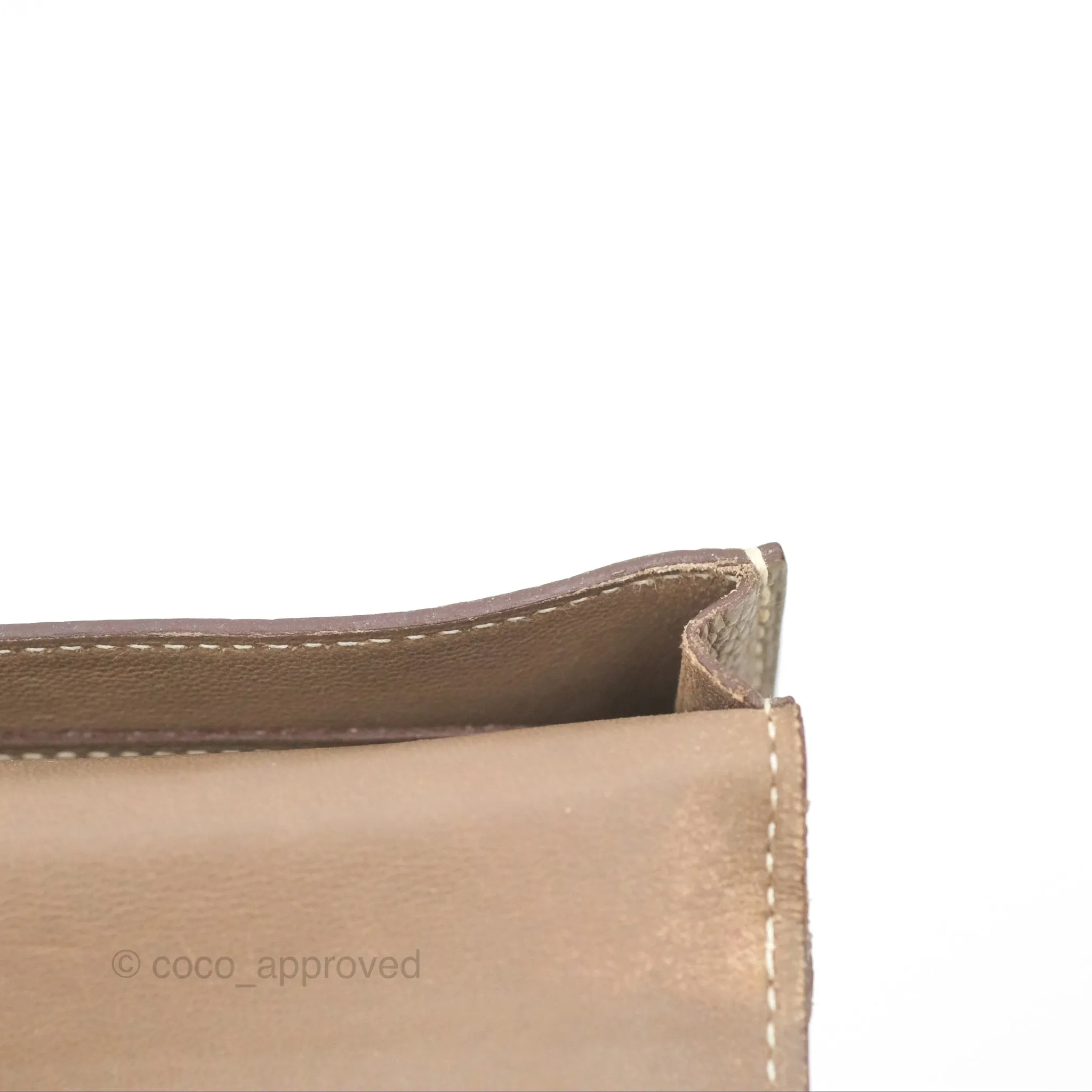 Hermes Dogon Card Case Etoupe Togo Palladium Hardware