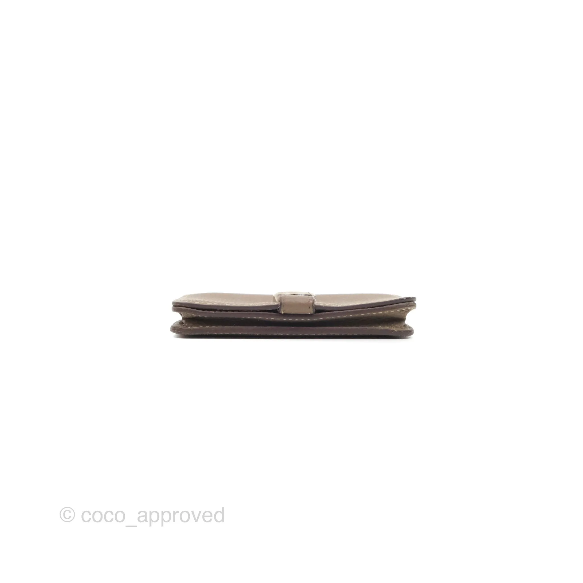 Hermes Dogon Card Case Etoupe Togo Palladium Hardware