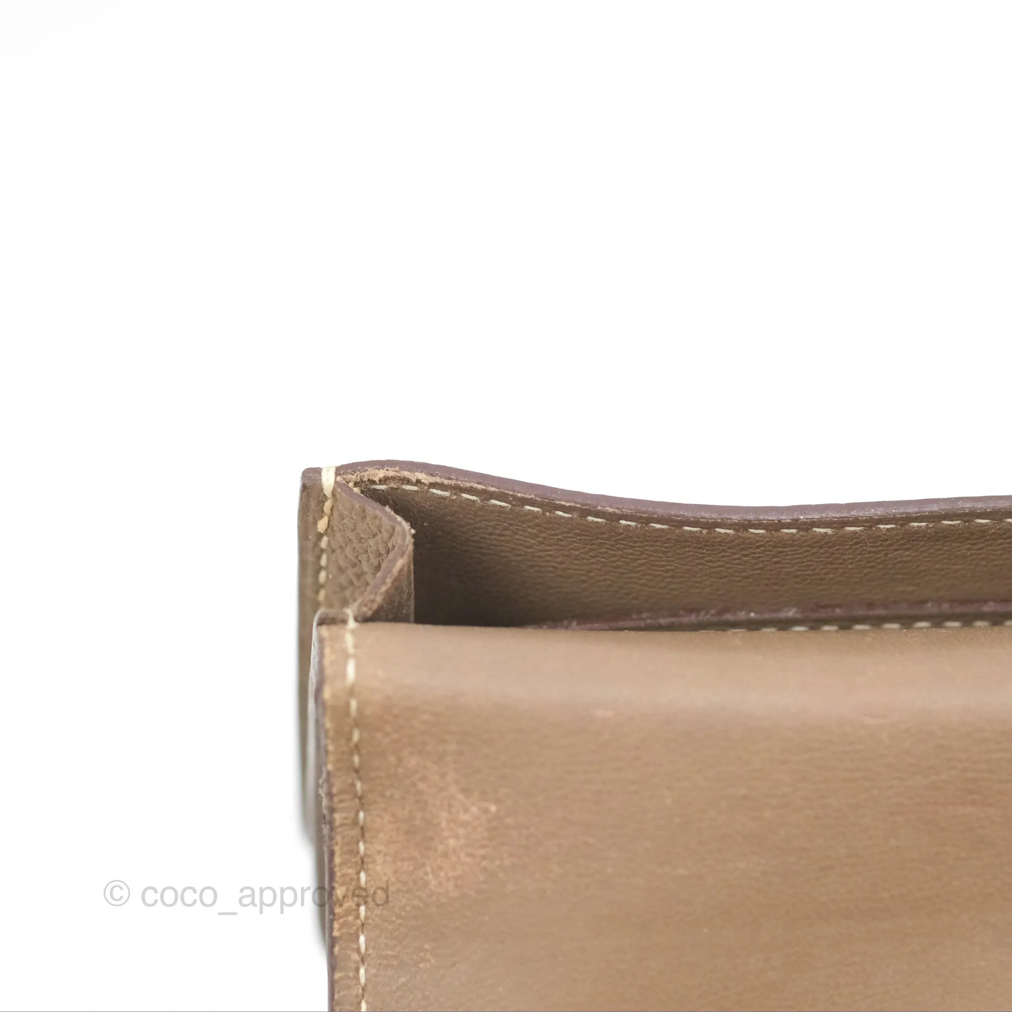 Hermes Dogon Card Case Etoupe Togo Palladium Hardware