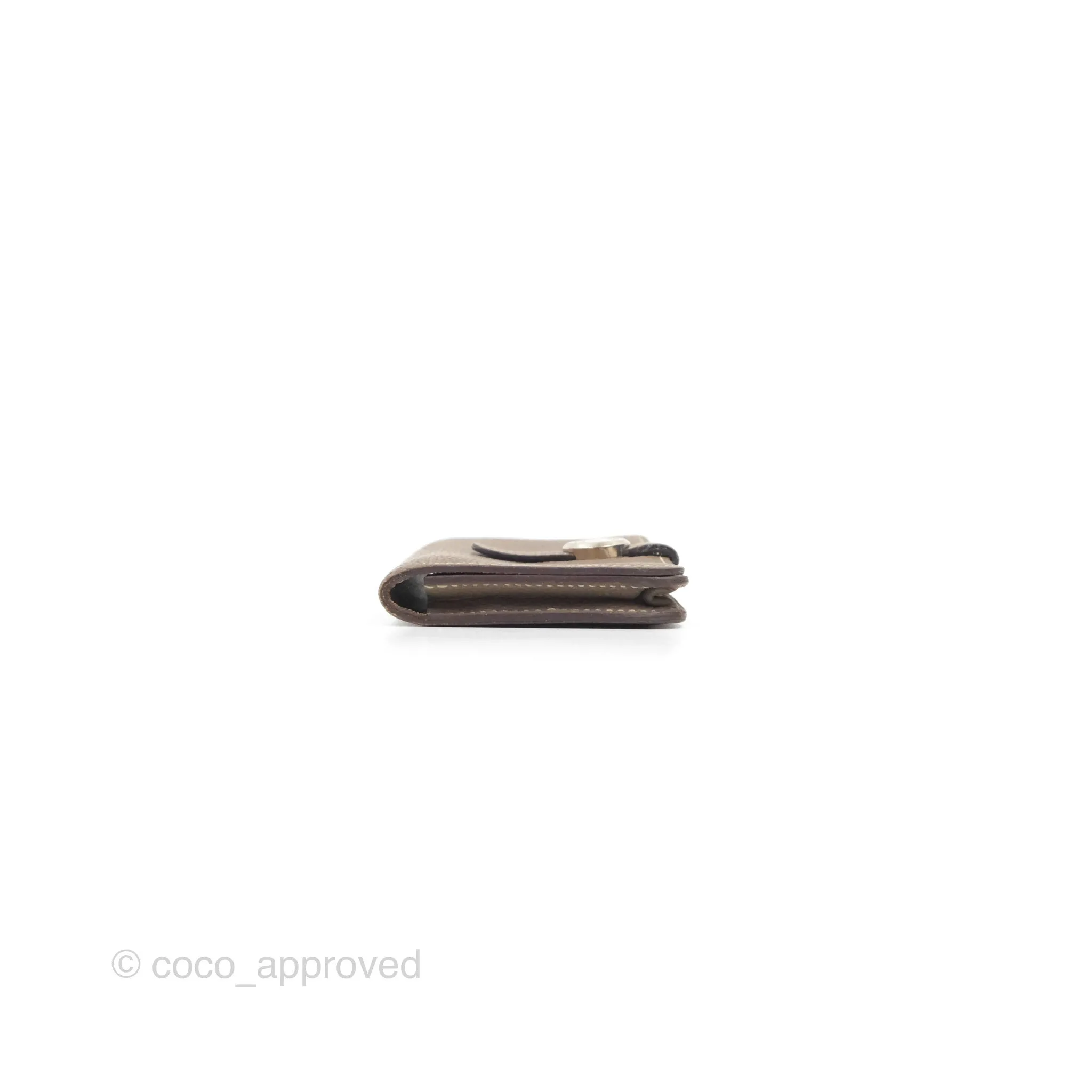 Hermes Dogon Card Case Etoupe Togo Palladium Hardware