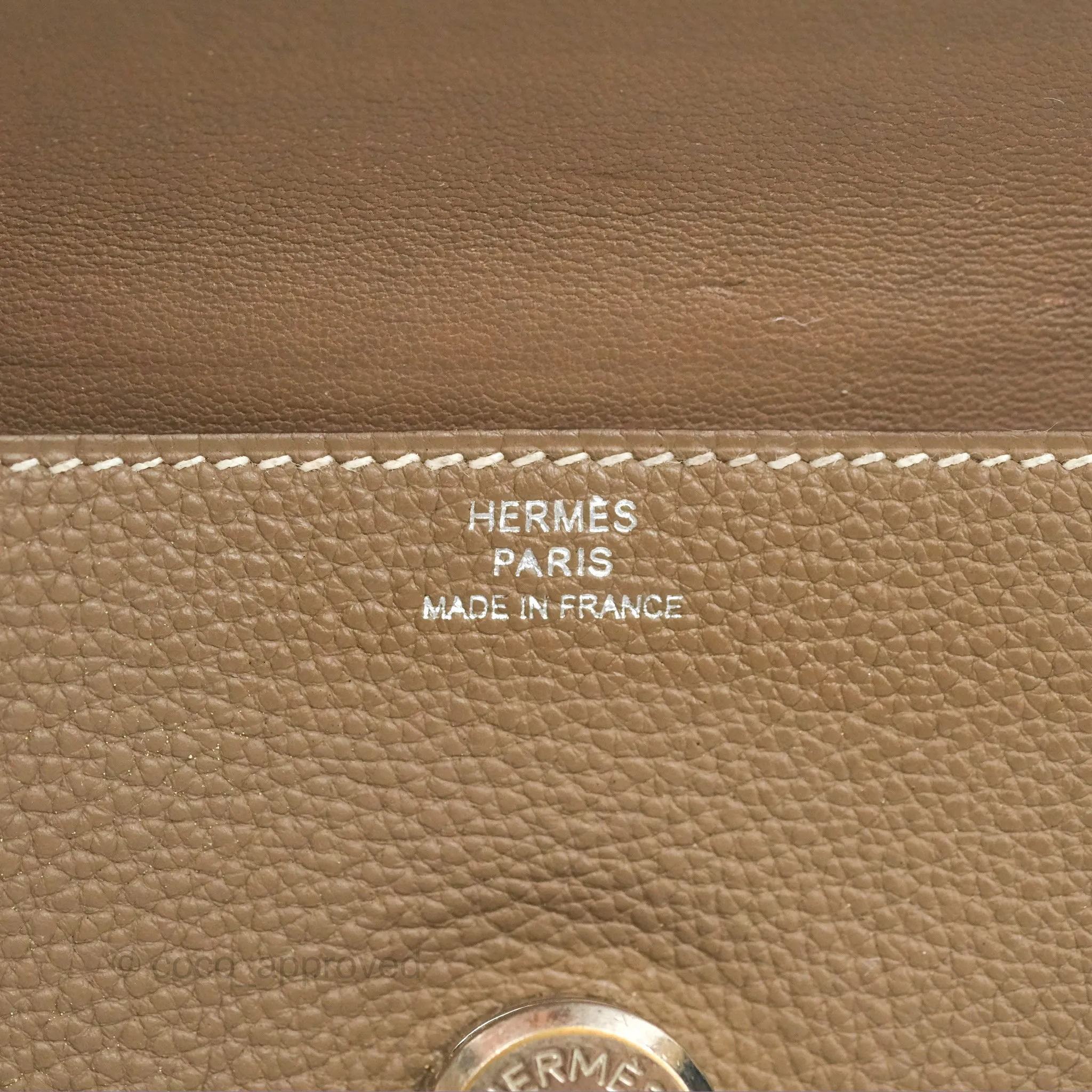 Hermes Dogon Card Case Etoupe Togo Palladium Hardware