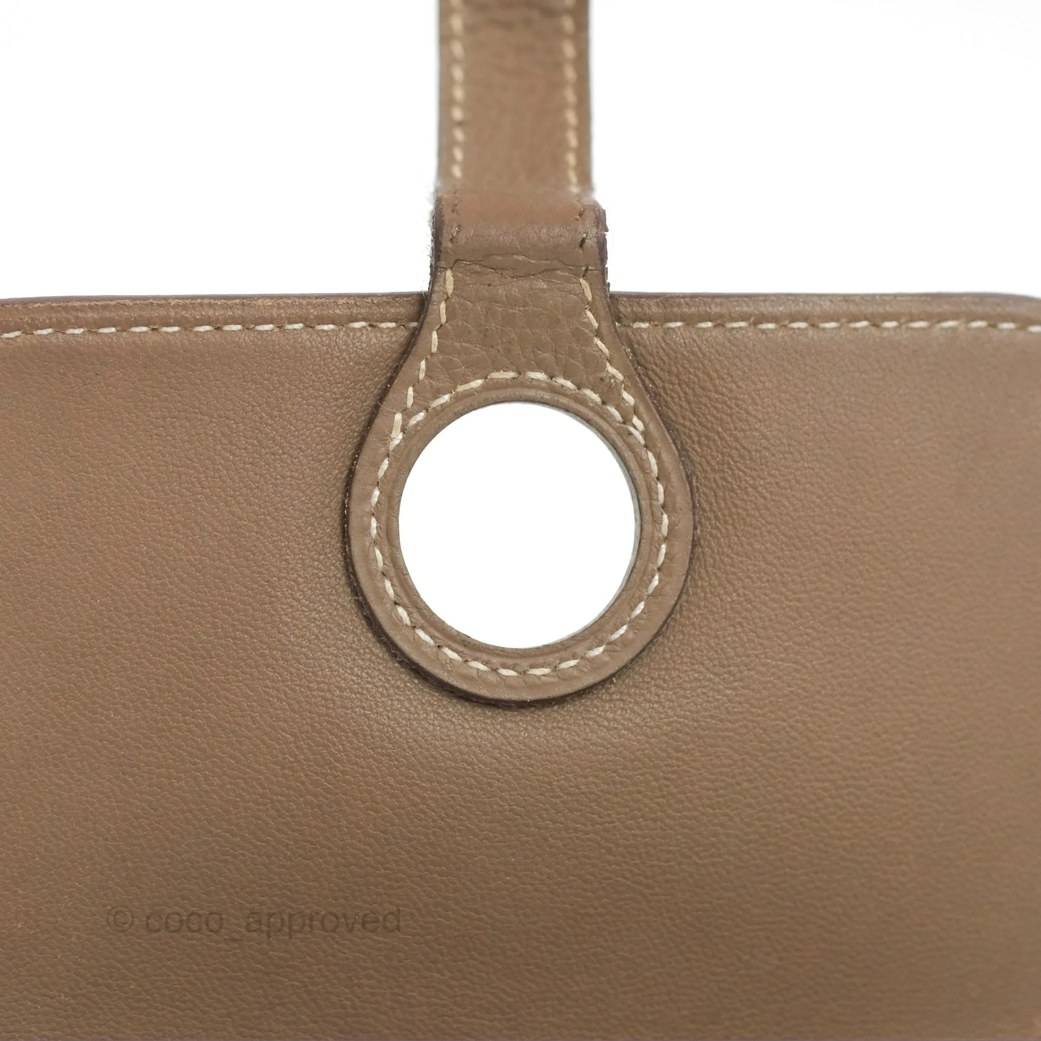 Hermes Dogon Card Case Etoupe Togo Palladium Hardware
