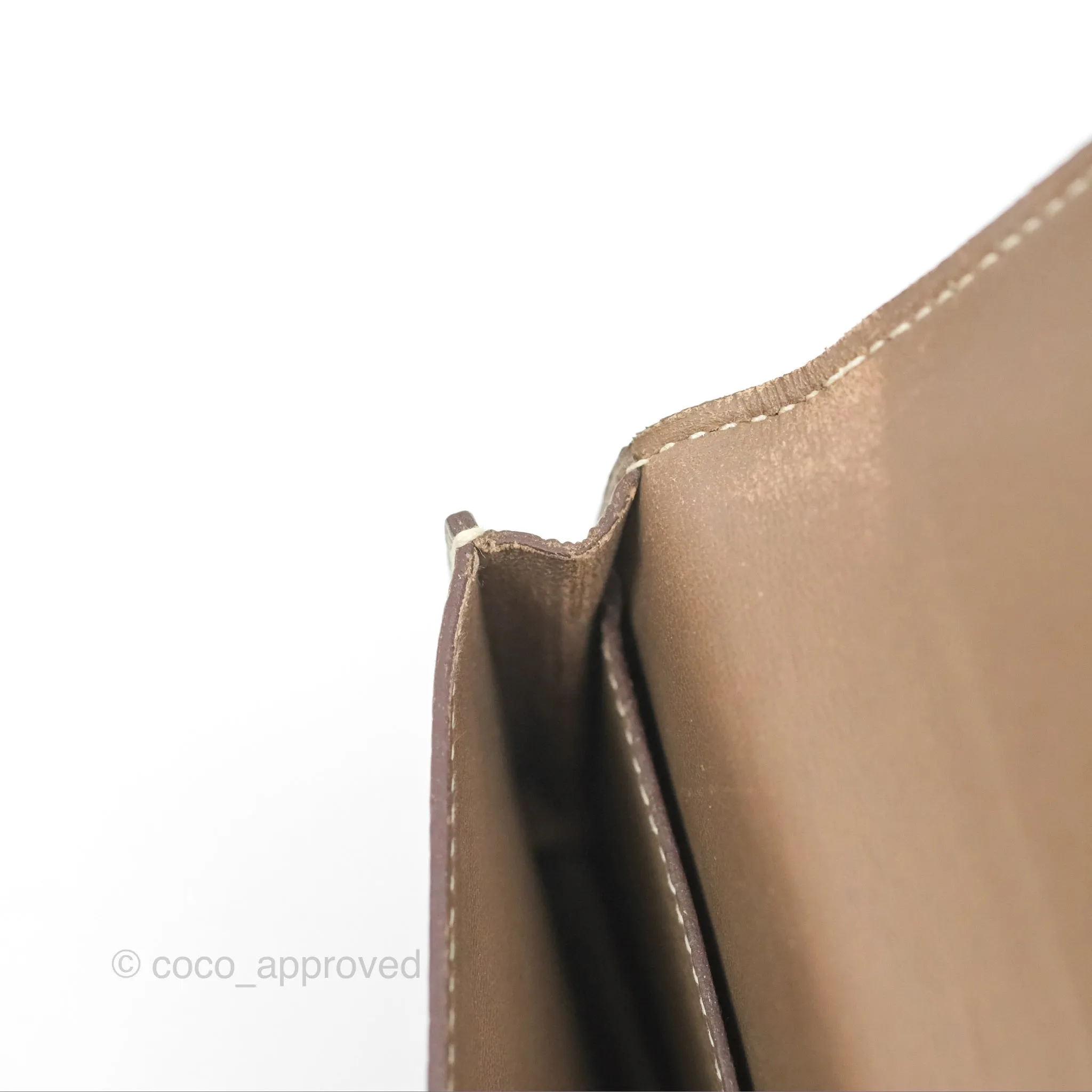 Hermes Dogon Card Case Etoupe Togo Palladium Hardware