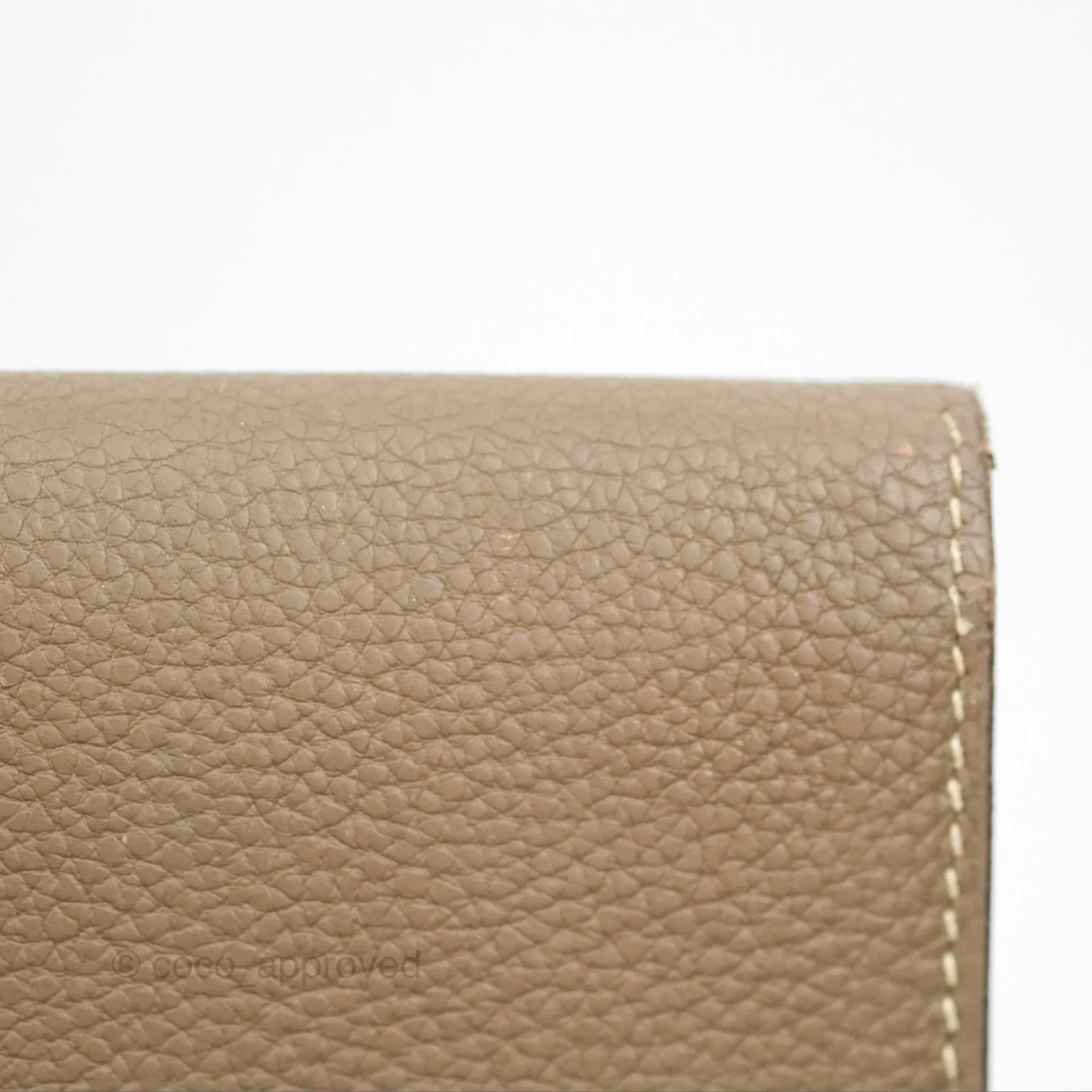 Hermes Dogon Card Case Etoupe Togo Palladium Hardware
