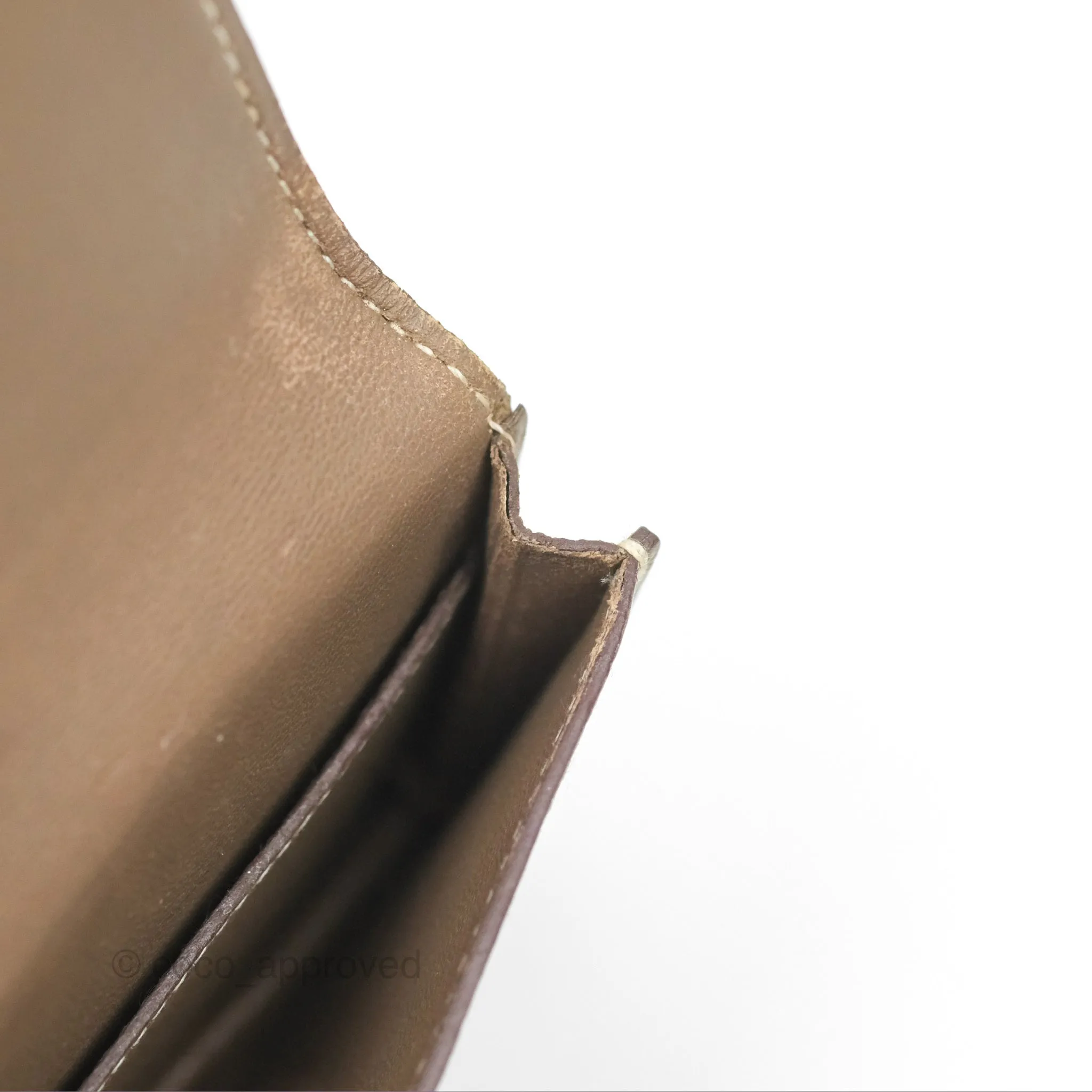 Hermes Dogon Card Case Etoupe Togo Palladium Hardware