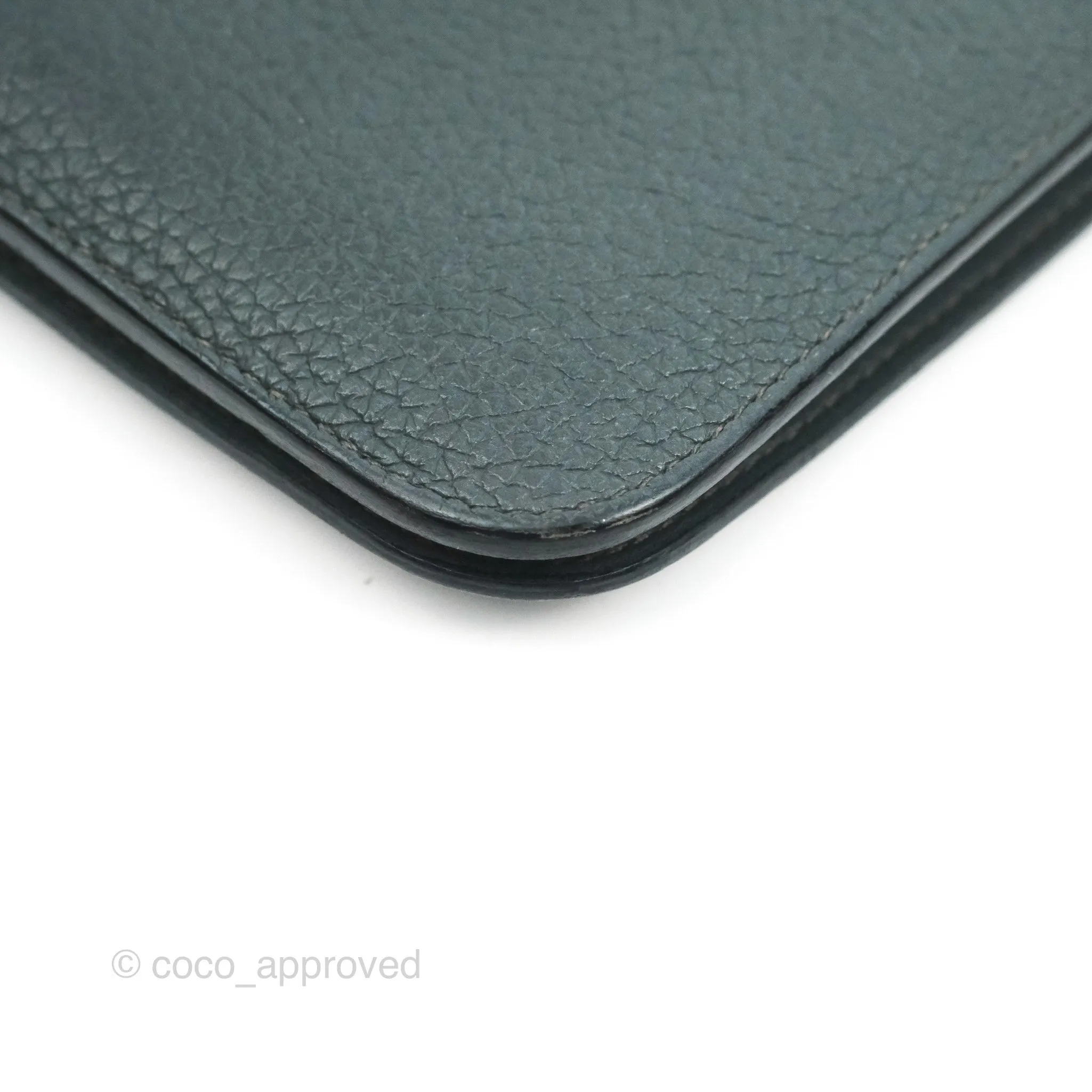 Hermes Dogon Duo Combined Wallet Dark Grey Blue TM Palladium Hardware