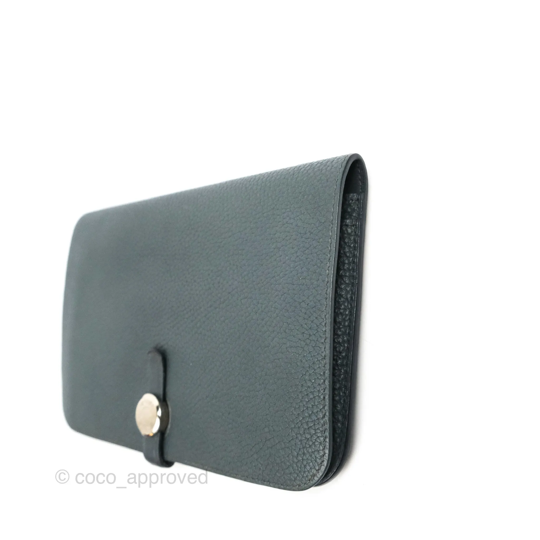 Hermes Dogon Duo Combined Wallet Dark Grey Blue TM Palladium Hardware