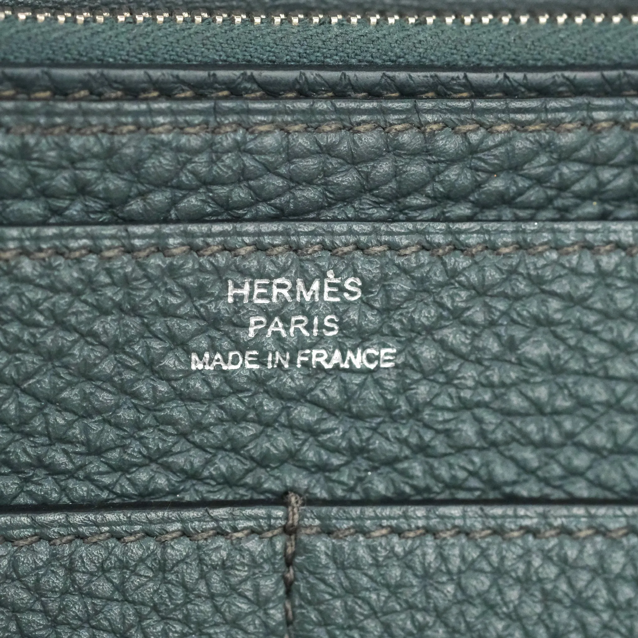 Hermes Dogon Duo Combined Wallet Dark Grey Blue TM Palladium Hardware