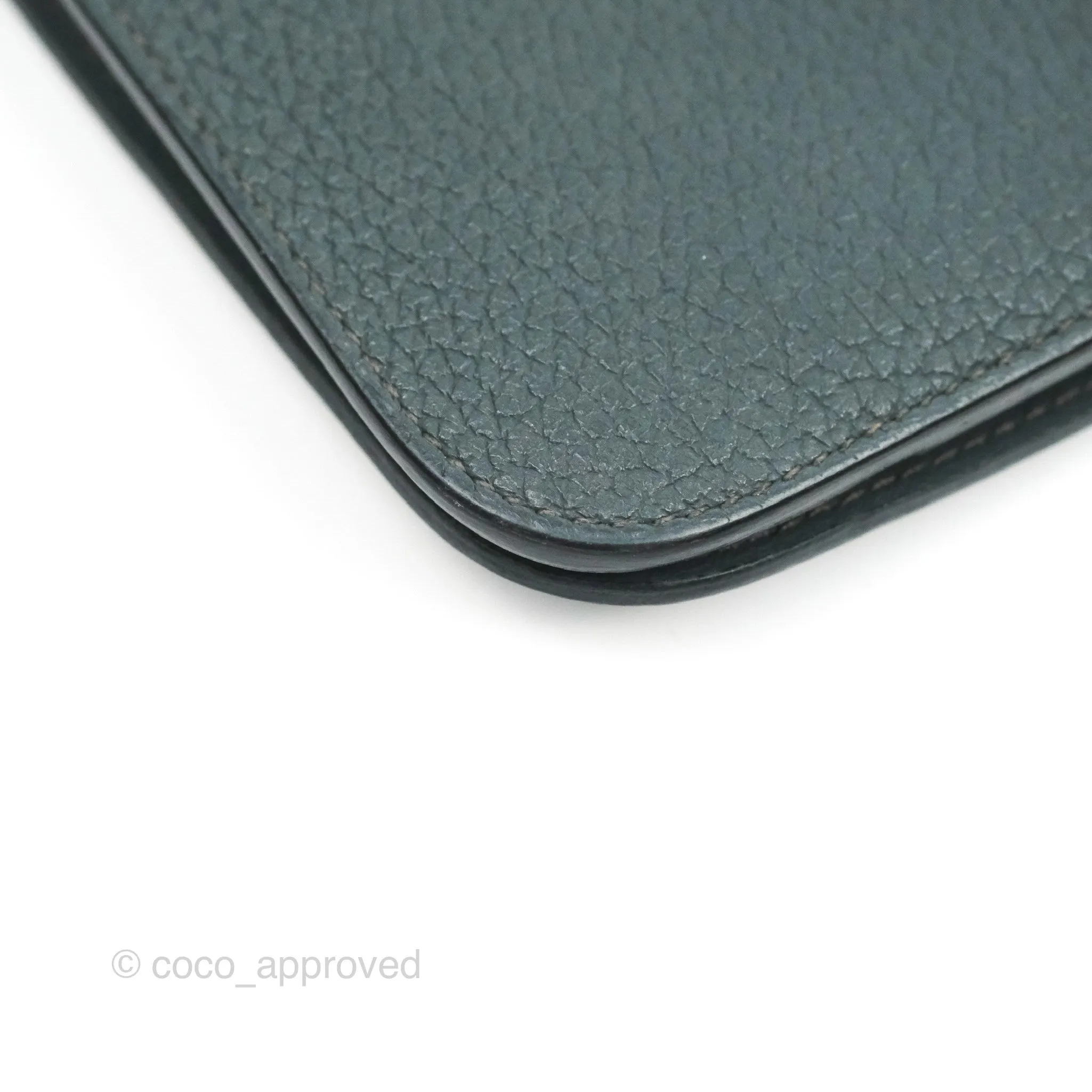 Hermes Dogon Duo Combined Wallet Dark Grey Blue TM Palladium Hardware