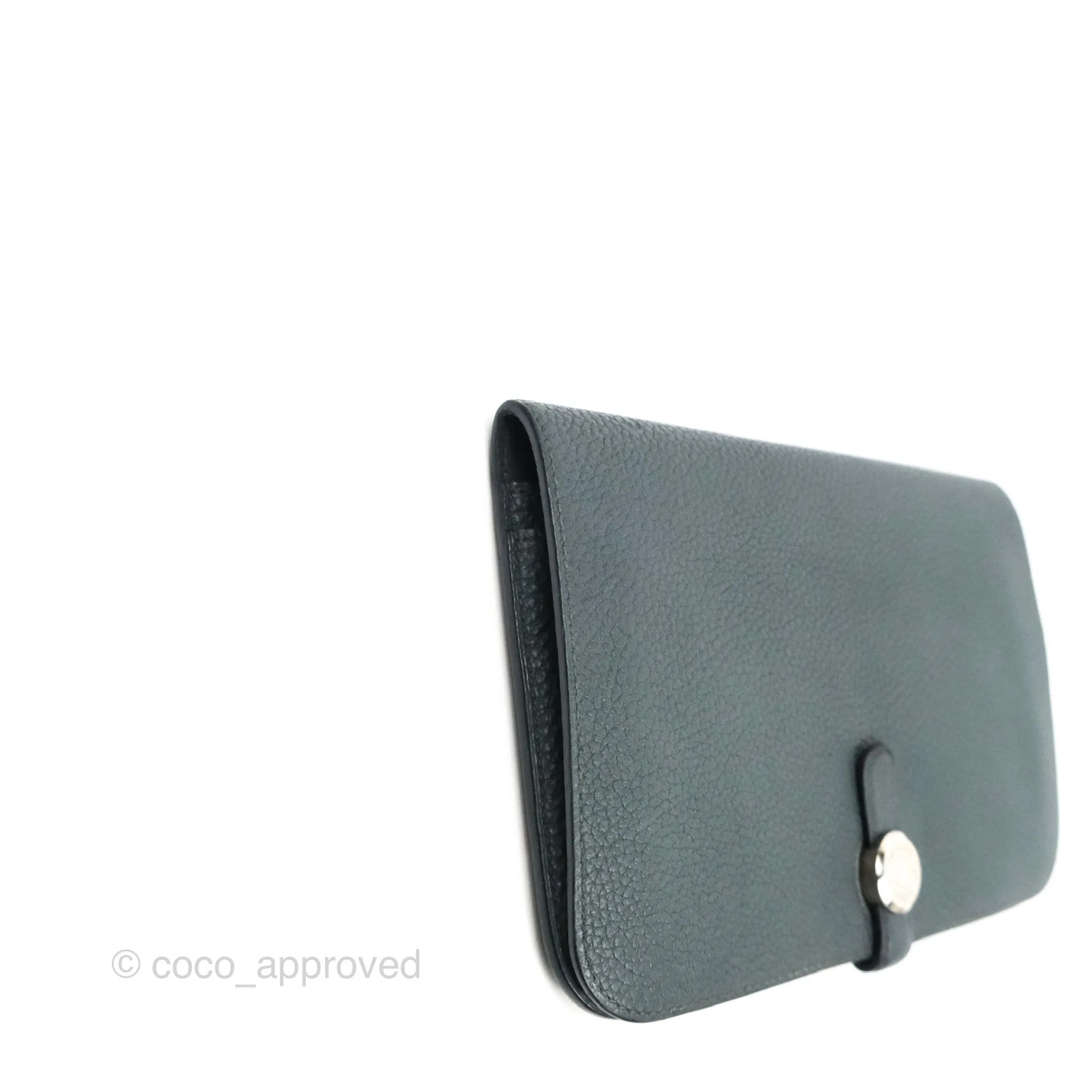 Hermes Dogon Duo Combined Wallet Dark Grey Blue TM Palladium Hardware