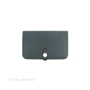 Hermes Dogon Duo Combined Wallet Dark Grey Blue TM Palladium Hardware