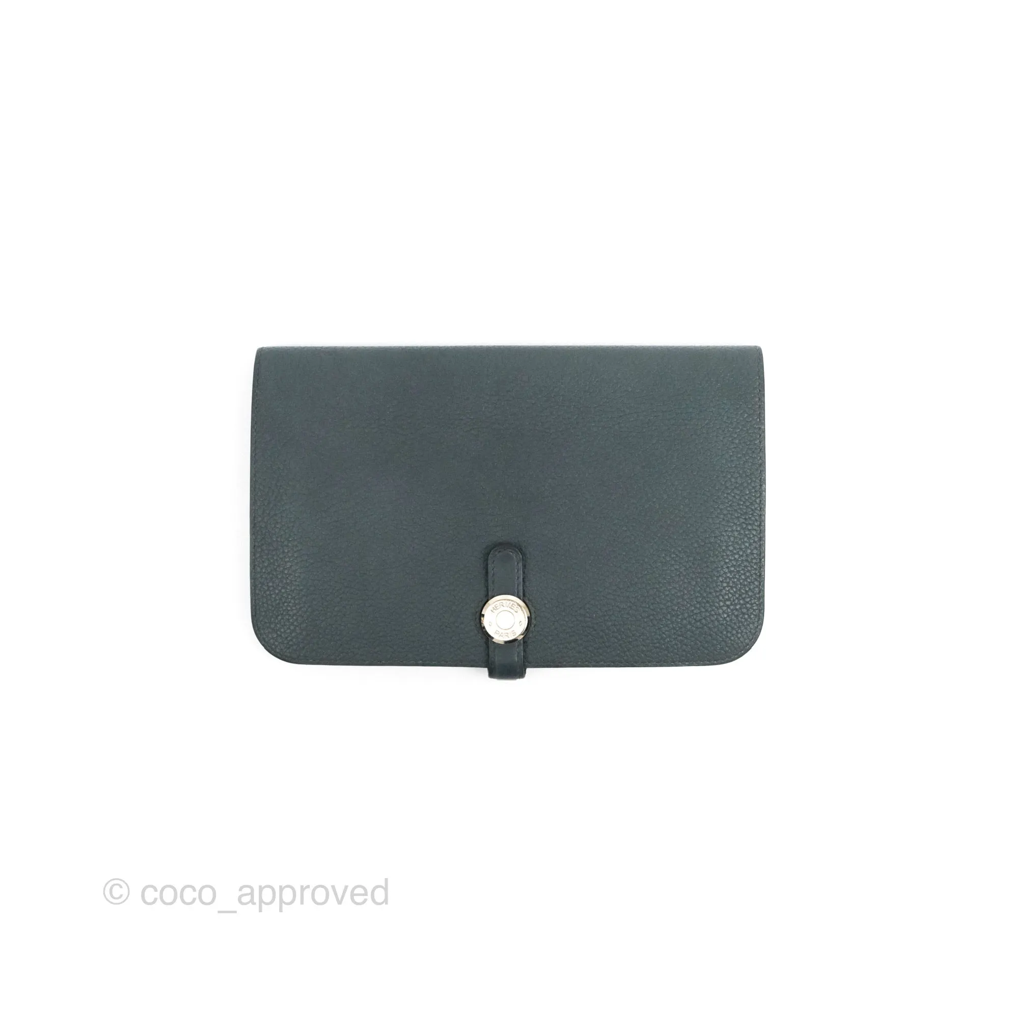 Hermes Dogon Duo Combined Wallet Dark Grey Blue TM Palladium Hardware
