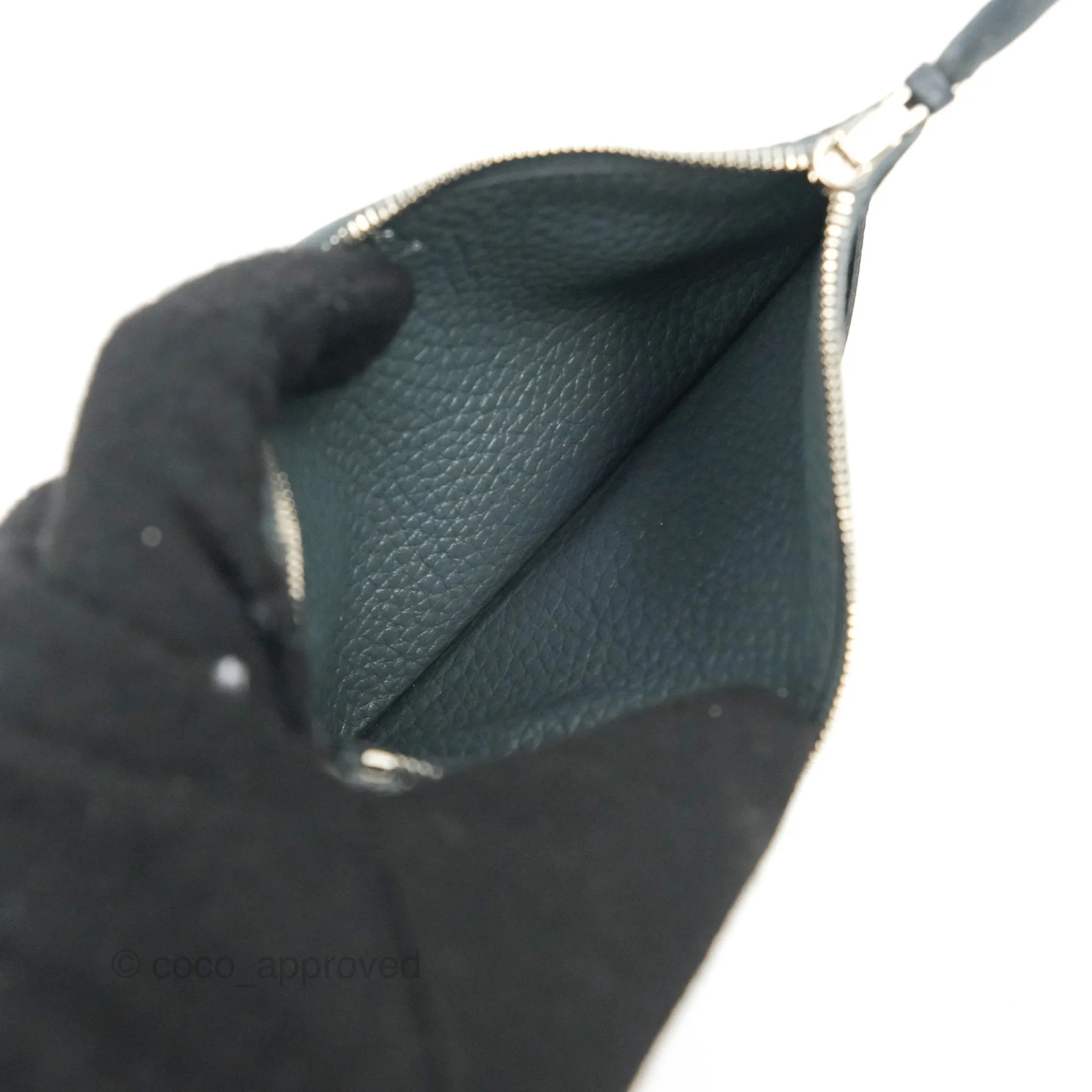 Hermes Dogon Duo Combined Wallet Dark Grey Blue TM Palladium Hardware