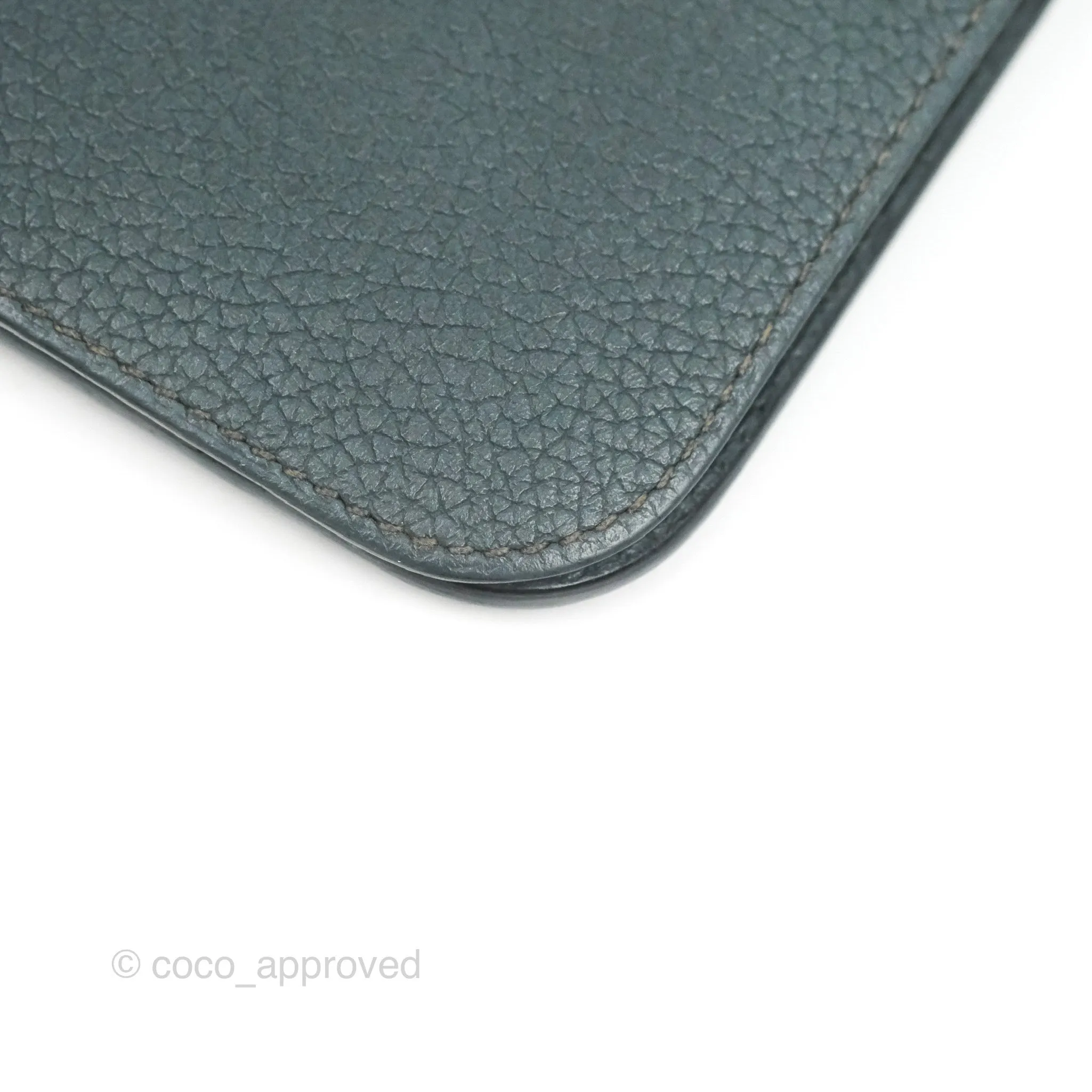 Hermes Dogon Duo Combined Wallet Dark Grey Blue TM Palladium Hardware