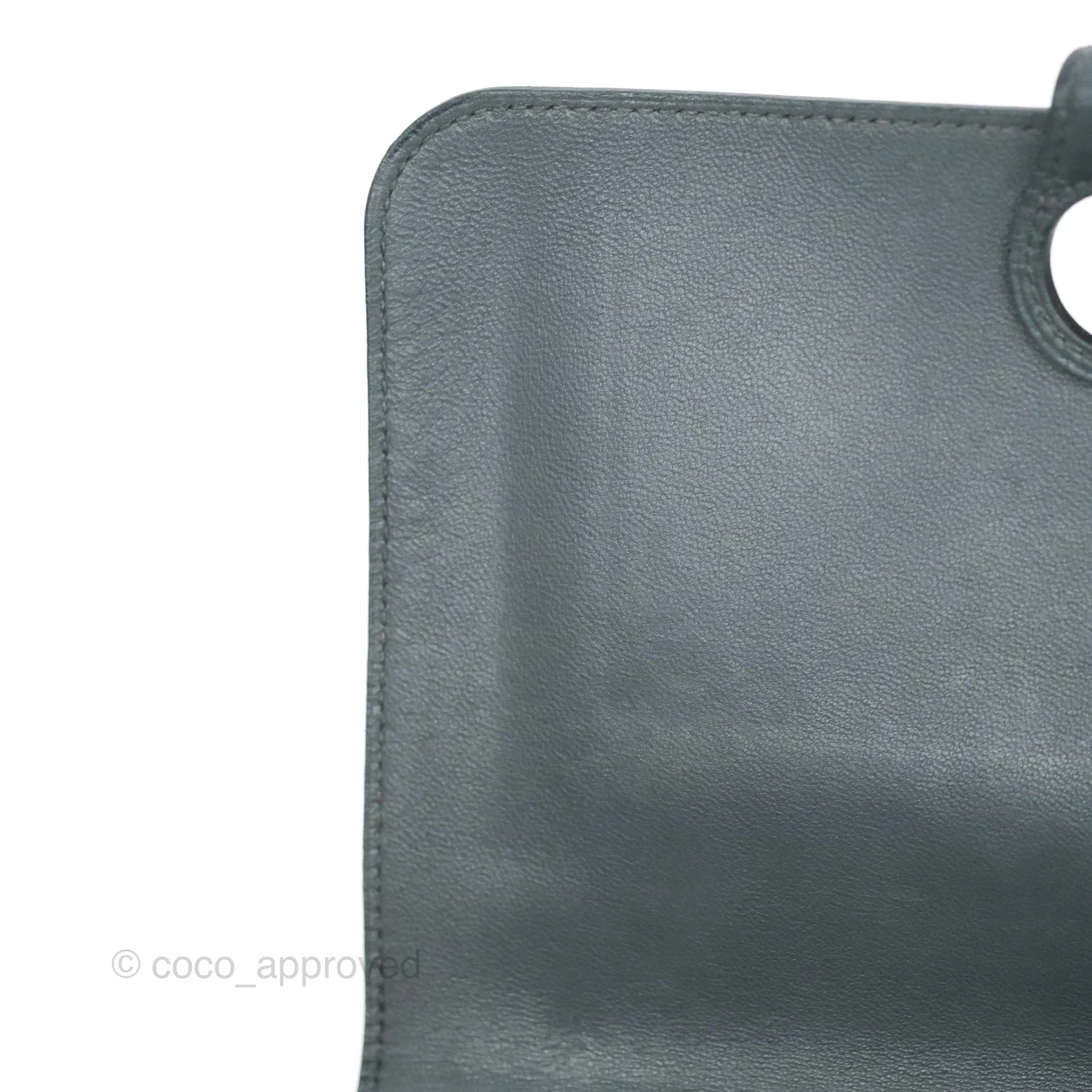 Hermes Dogon Duo Combined Wallet Dark Grey Blue TM Palladium Hardware
