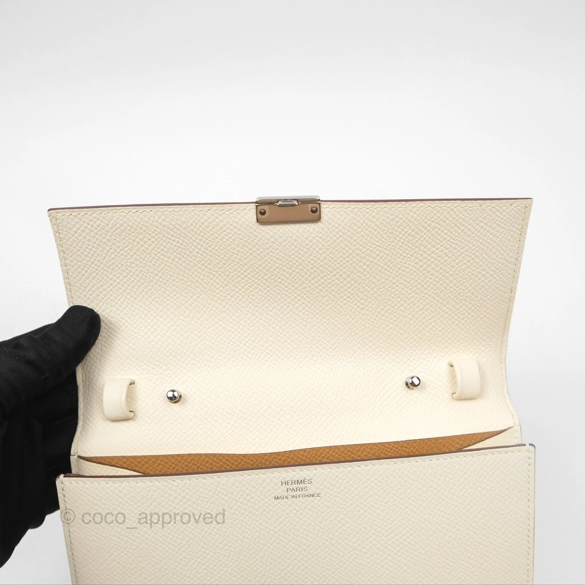 Hermes Epsom Clic 16 Wallet Nata I2 / Biscuit 48 Palladium Hardware