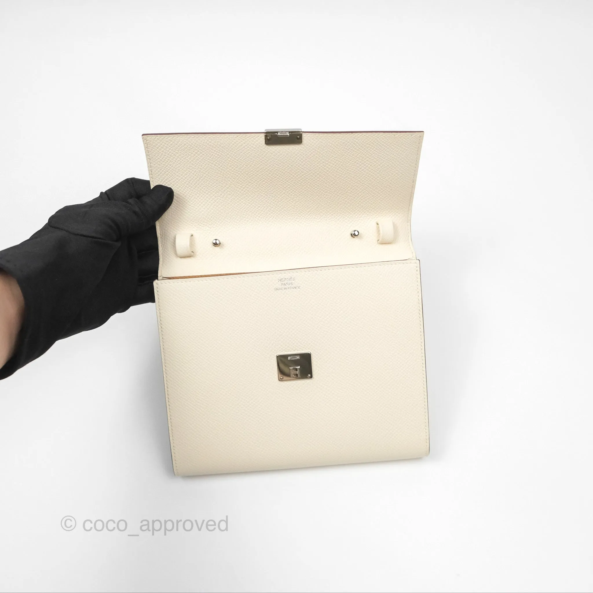 Hermes Epsom Clic 16 Wallet Nata I2 / Biscuit 48 Palladium Hardware