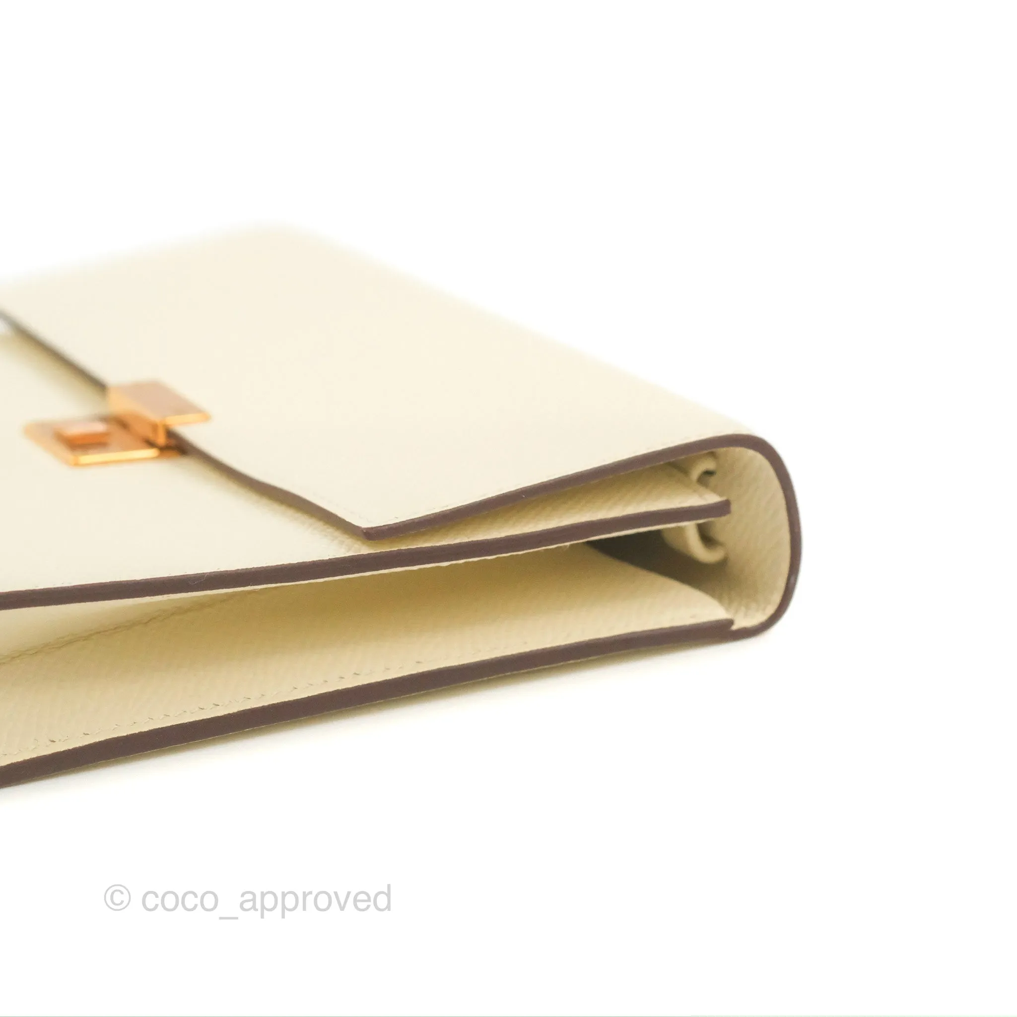 Hermes Epsom Clic 16 Wallet Nata Rose Gold Hardware