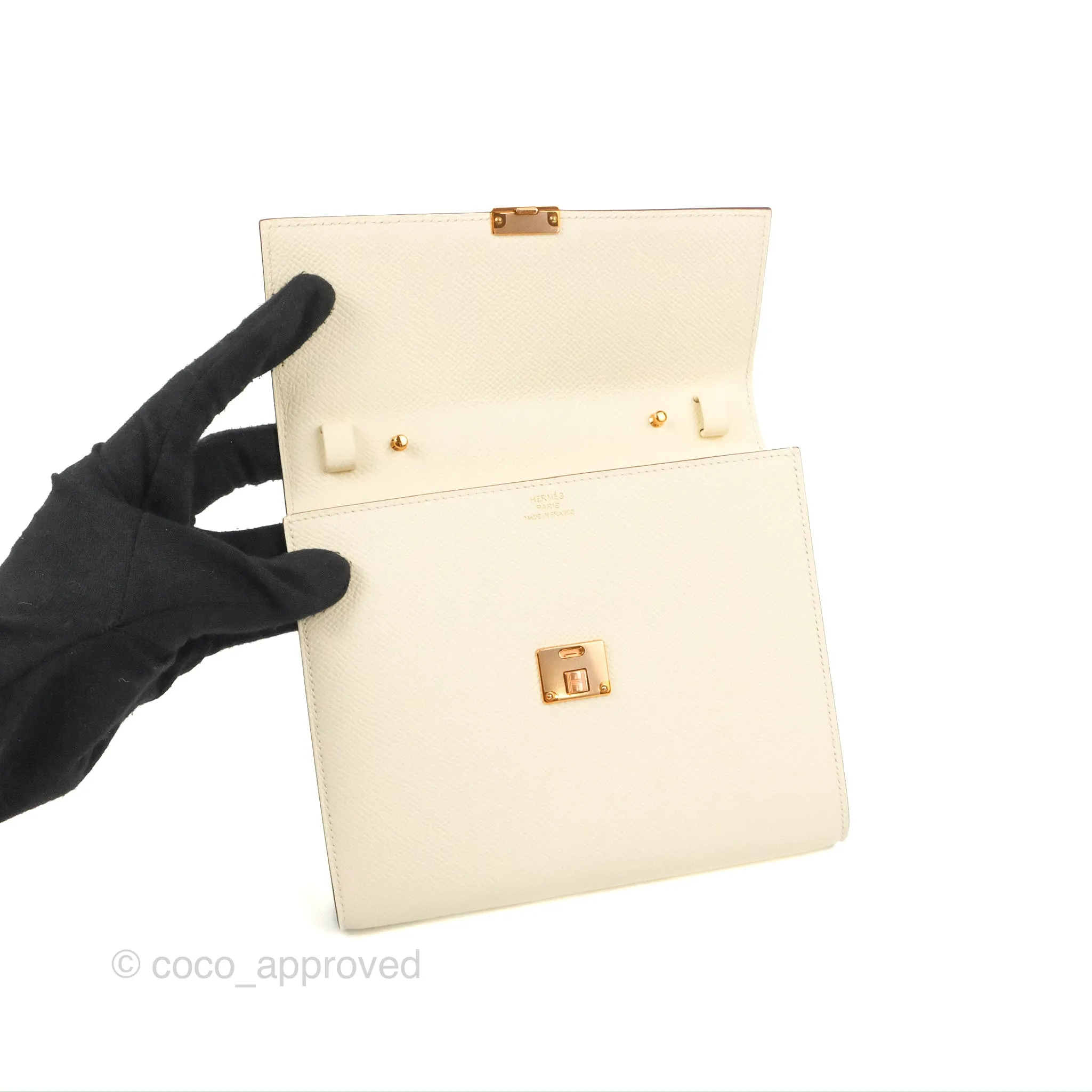 Hermes Epsom Clic 16 Wallet Nata Rose Gold Hardware