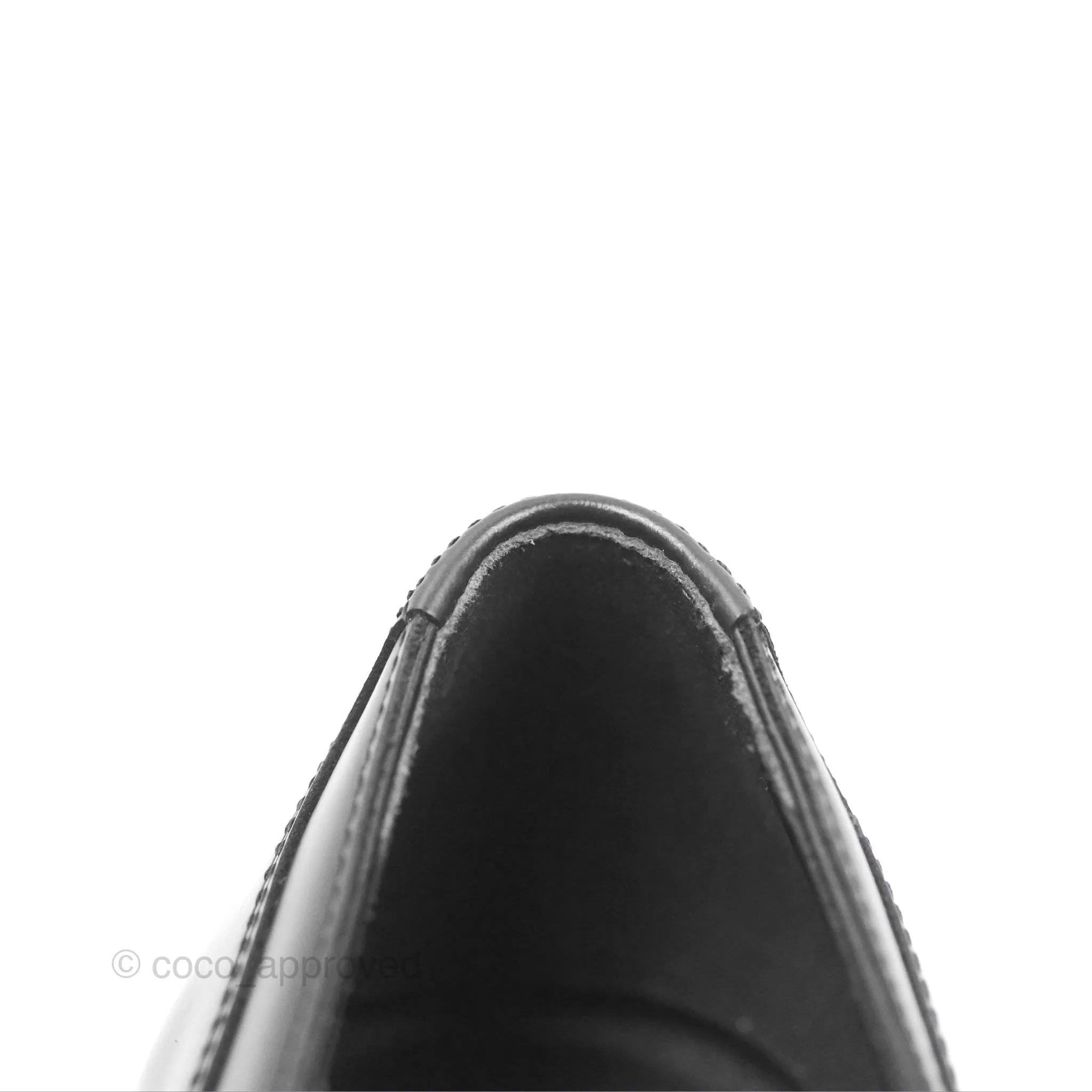 Hermes First Derby Shoe Black Glazed Calfskin Palladium Hardware