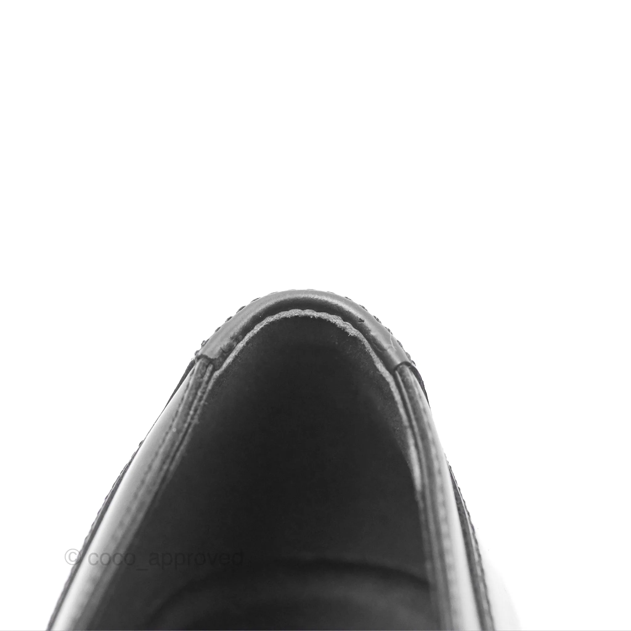Hermes First Derby Shoe Black Glazed Calfskin Palladium Hardware