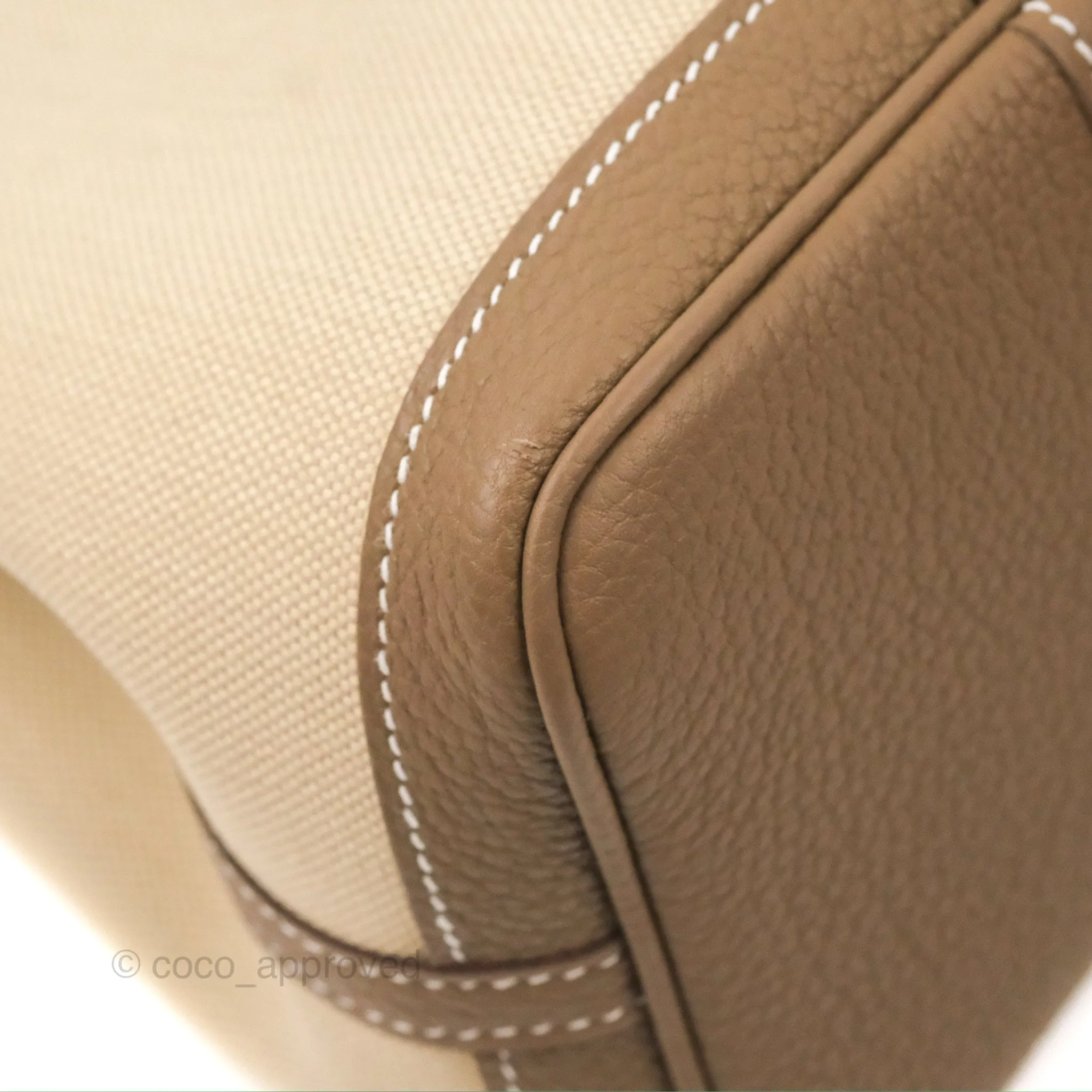 Hermes Garden Party 30 Beton 8L/Etoupe 18 Canvas Negonda With Twilly