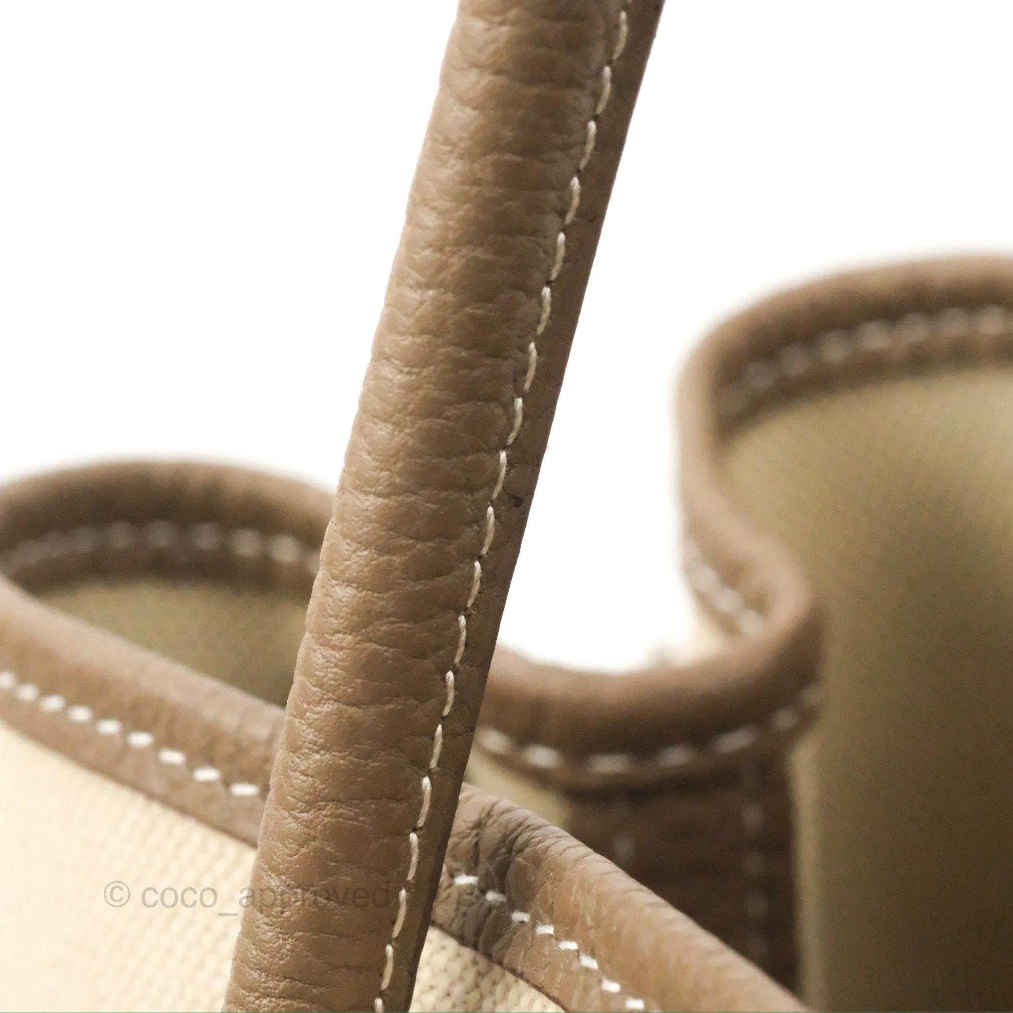 Hermes Garden Party 30 Beton 8L/Etoupe 18 Canvas Negonda With Twilly
