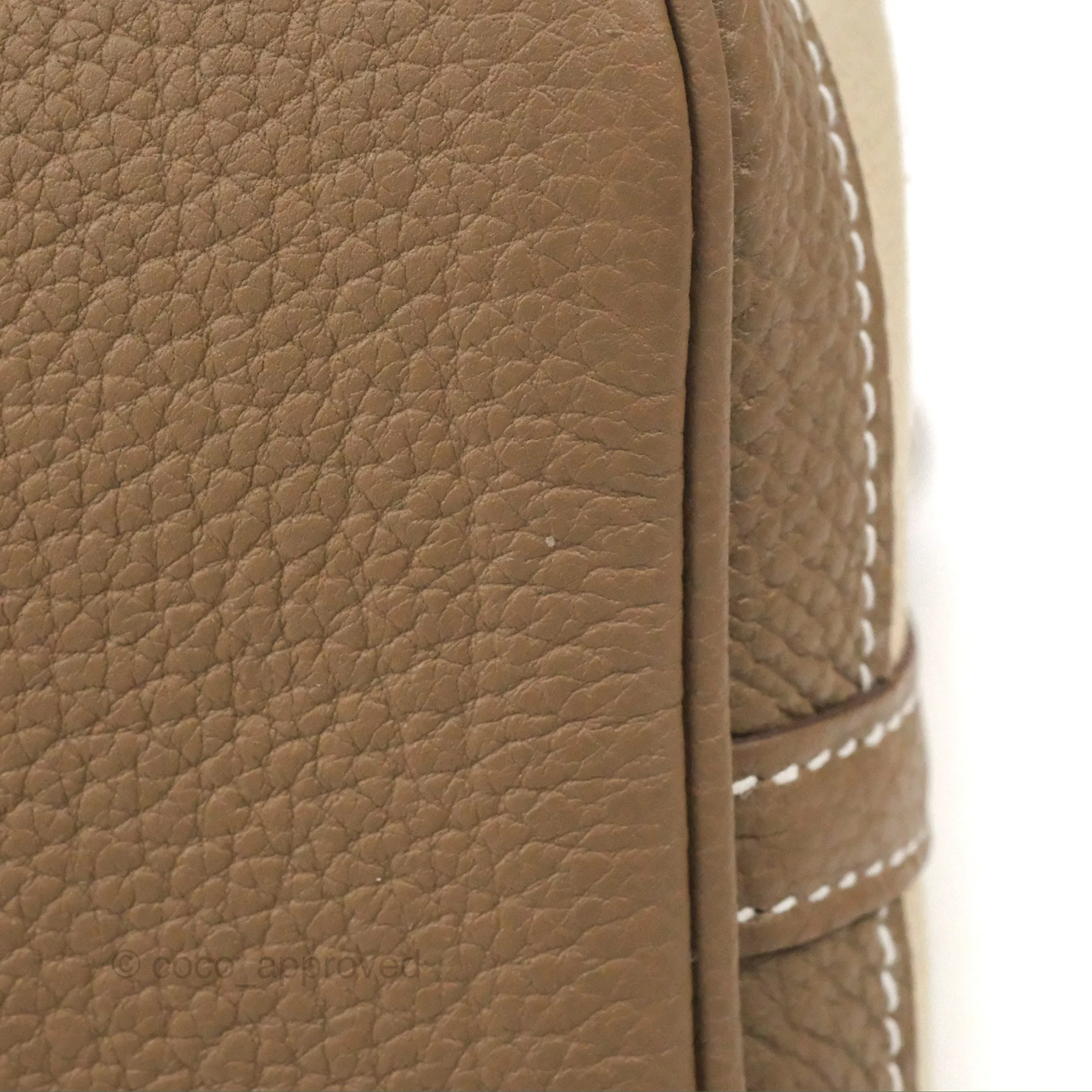 Hermes Garden Party 30 Beton 8L/Etoupe 18 Canvas Negonda With Twilly