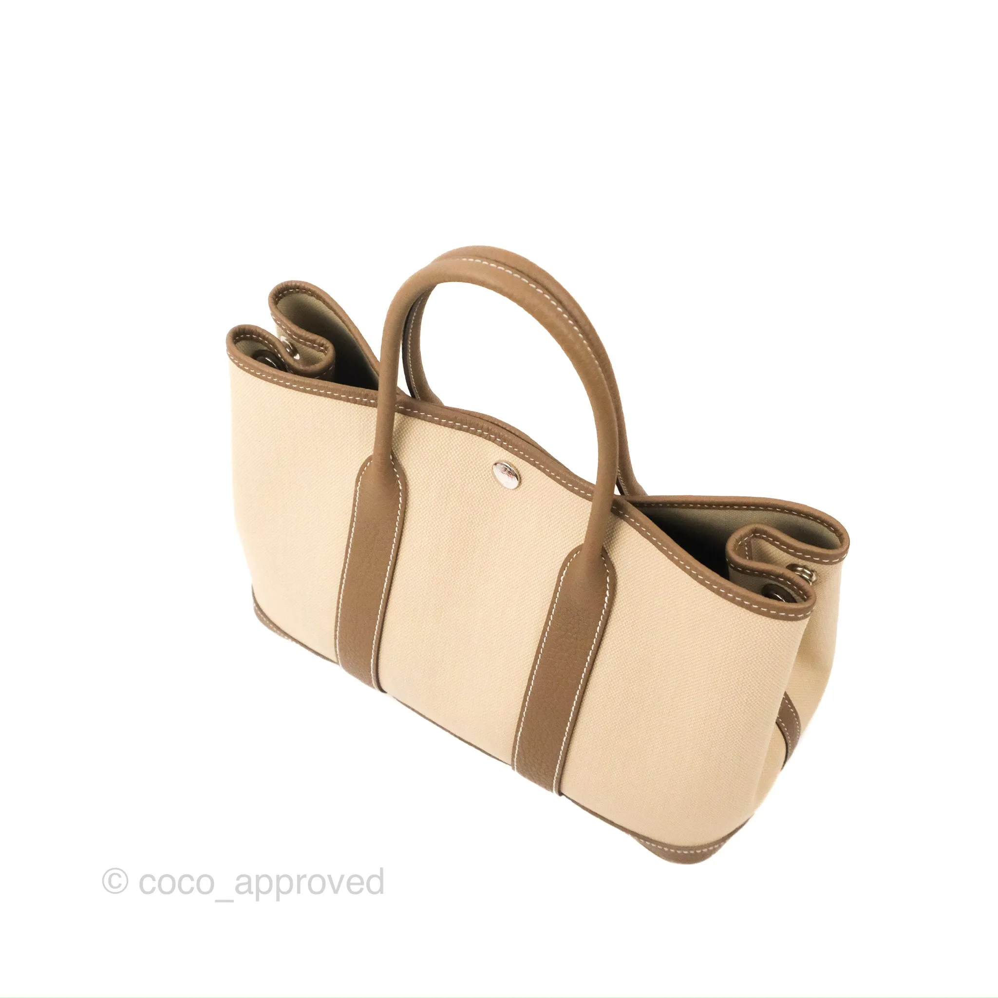 Hermes Garden Party 30 Beton 8L/Etoupe 18 Canvas Negonda With Twilly