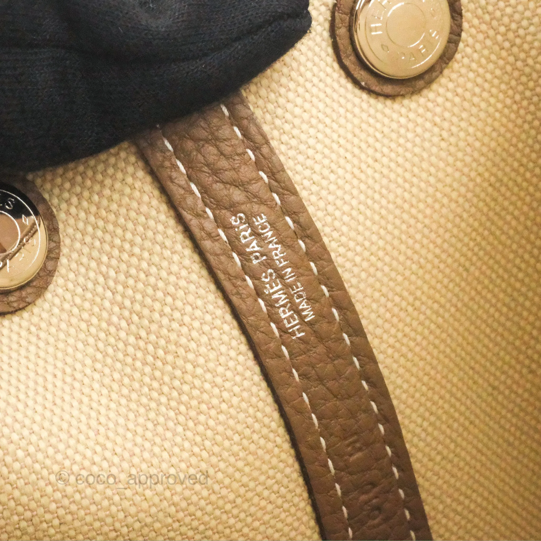 Hermes Garden Party 30 Beton 8L/Etoupe 18 Canvas Negonda With Twilly