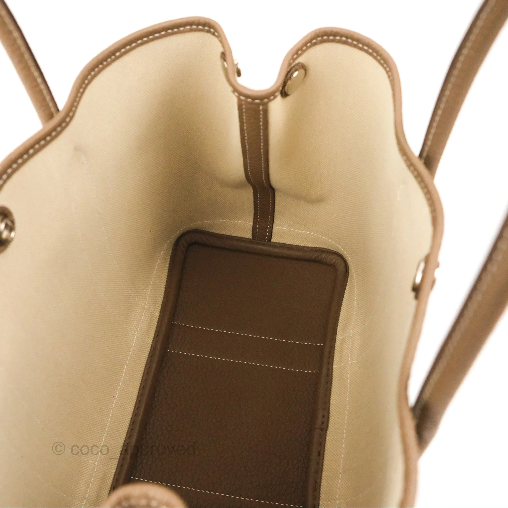 Hermes Garden Party 30 Beton 8L/Etoupe 18 Canvas Negonda With Twilly