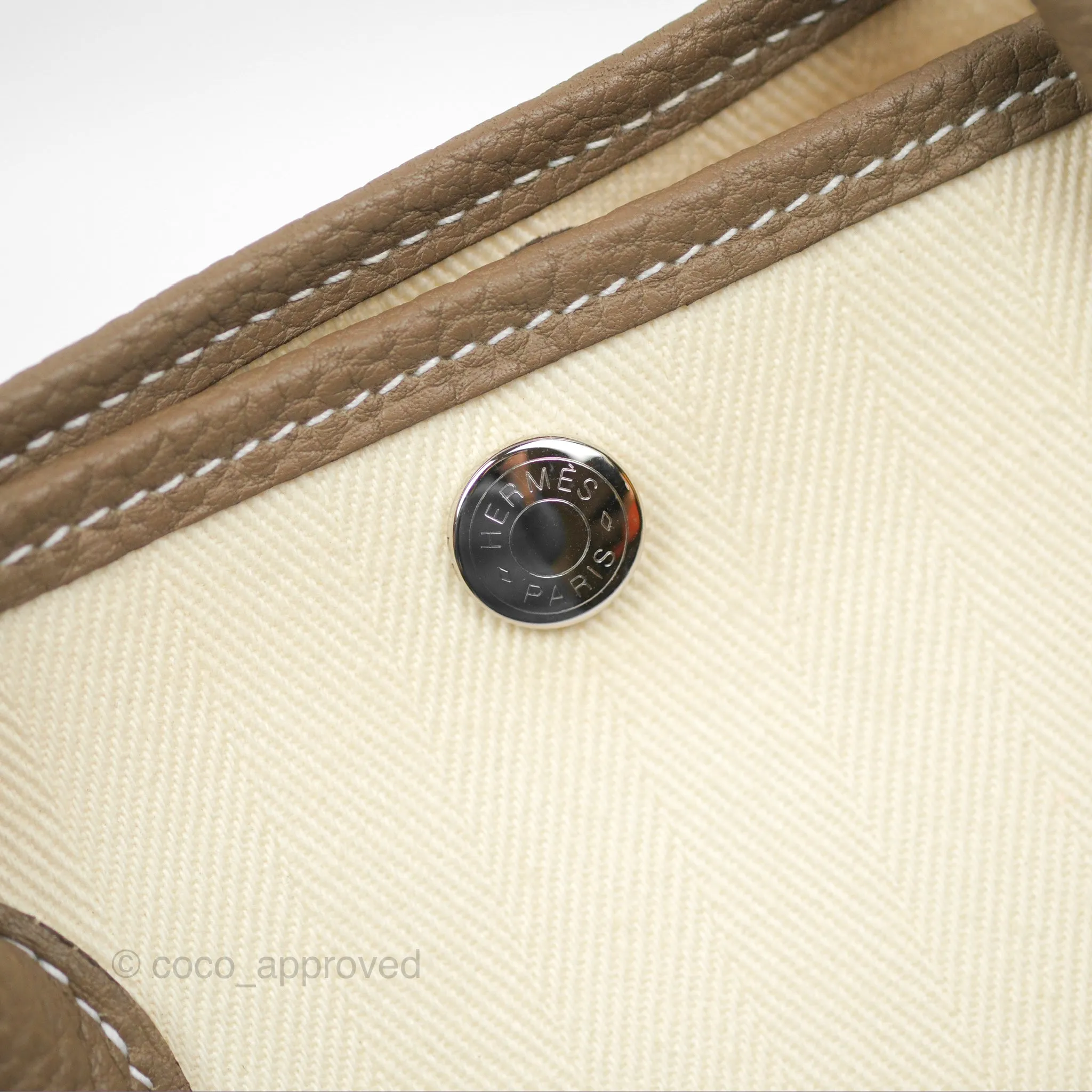 Hermes Garden Party 30 Nata I2 Etoupe 18 Canvas