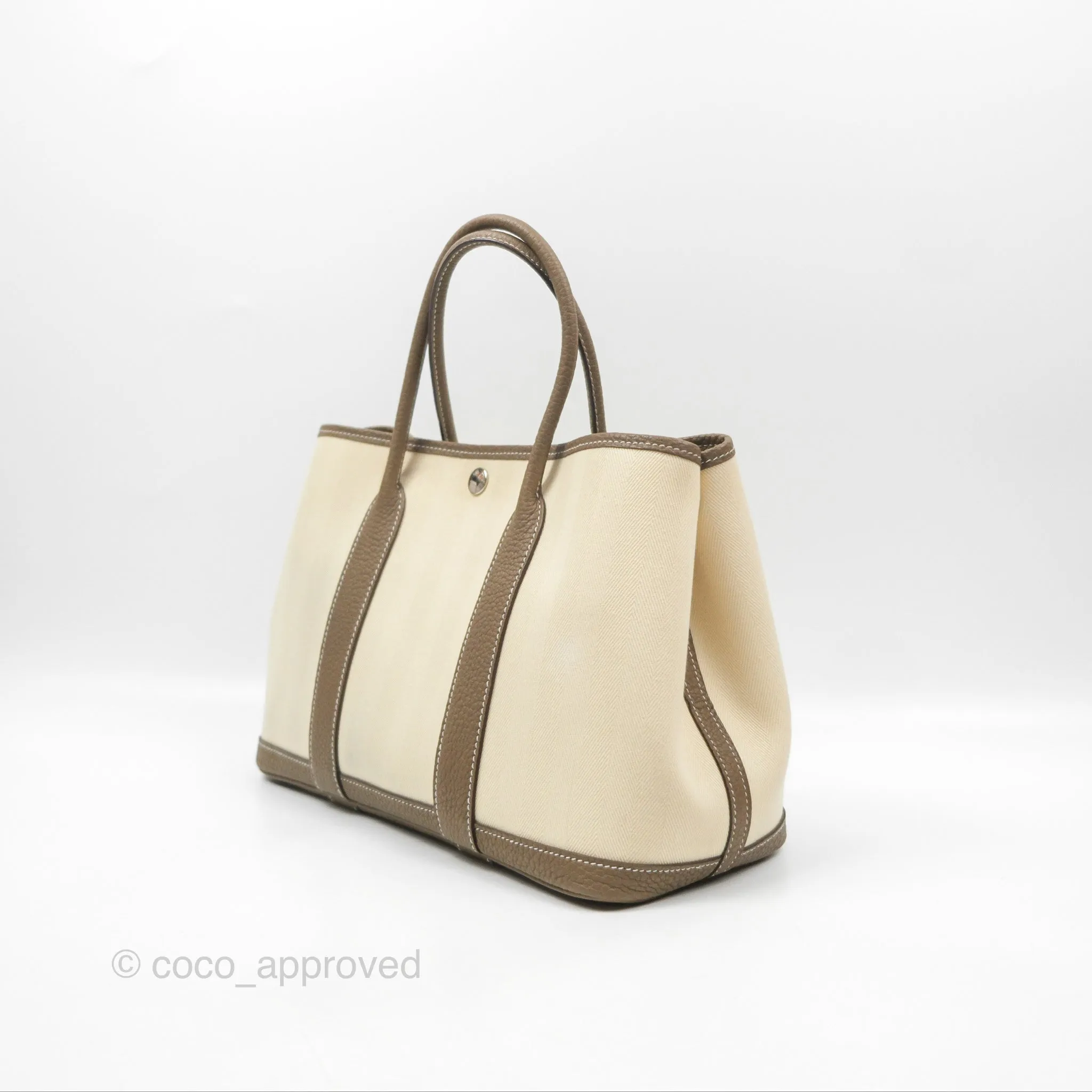 Hermes Garden Party 30 Nata I2 Etoupe 18 Canvas