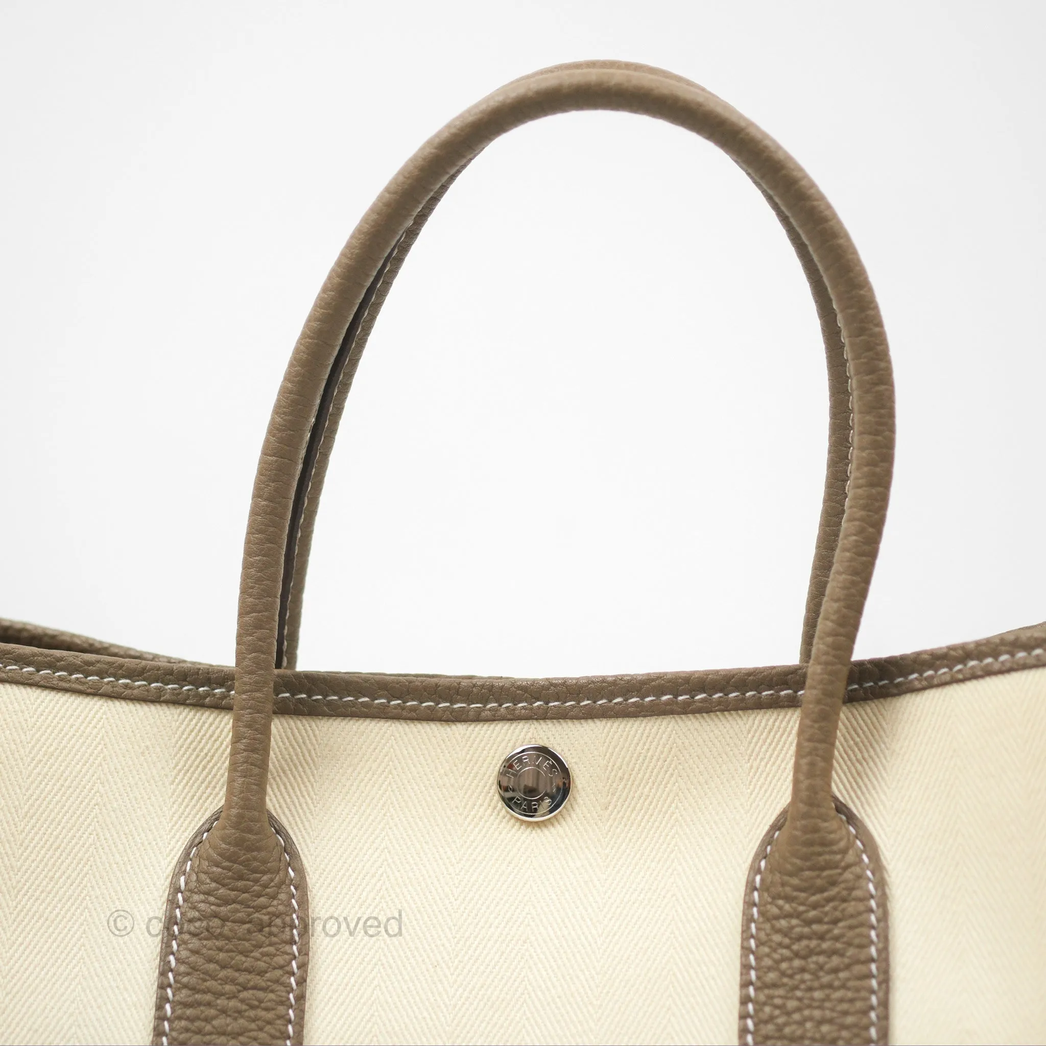 Hermes Garden Party 30 Nata I2 Etoupe 18 Canvas