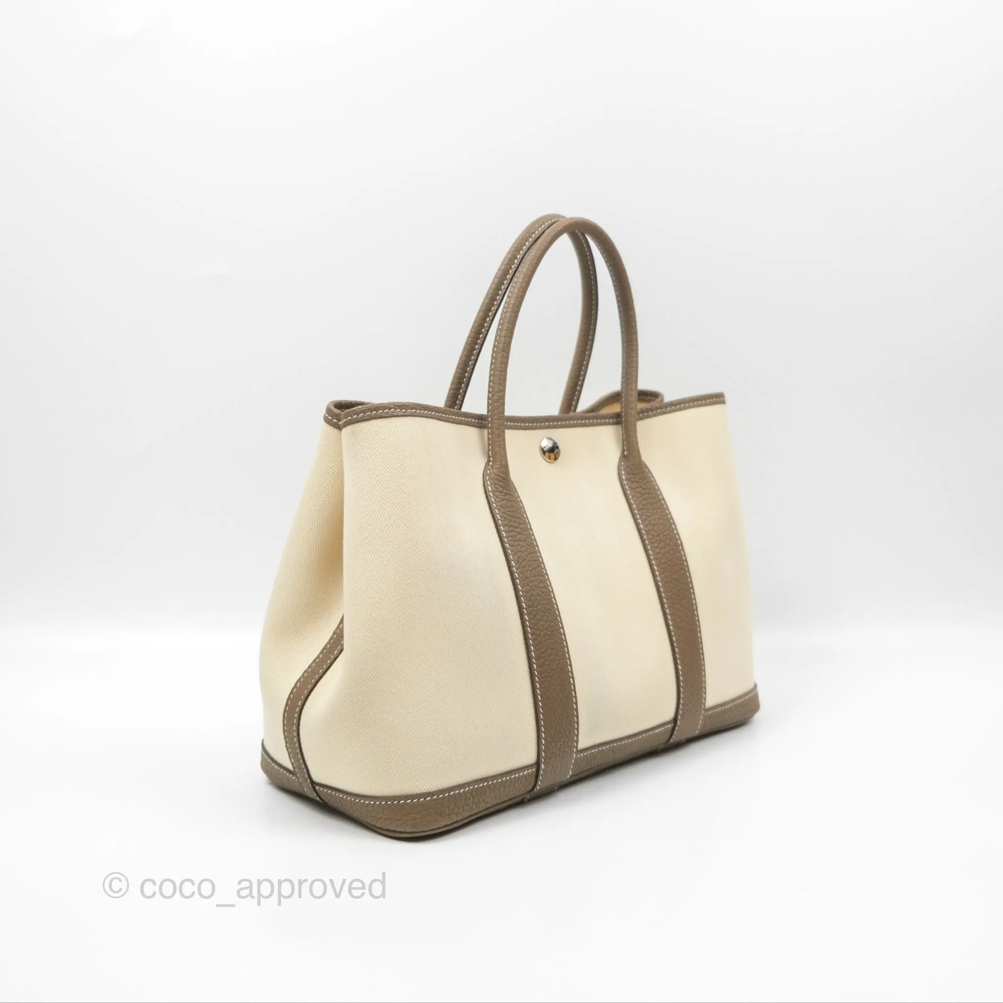 Hermes Garden Party 30 Nata I2 Etoupe 18 Canvas