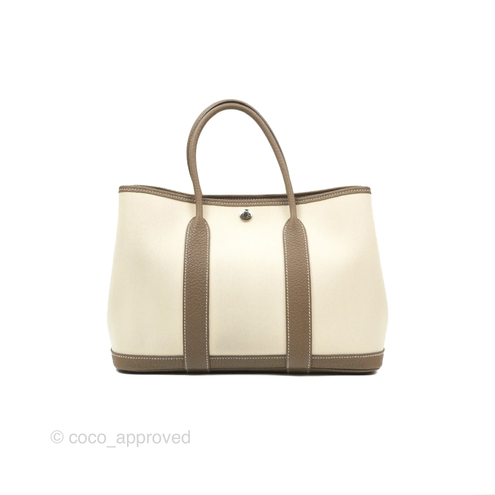 Hermes Garden Party 30 Nata I2 Etoupe 18 Canvas