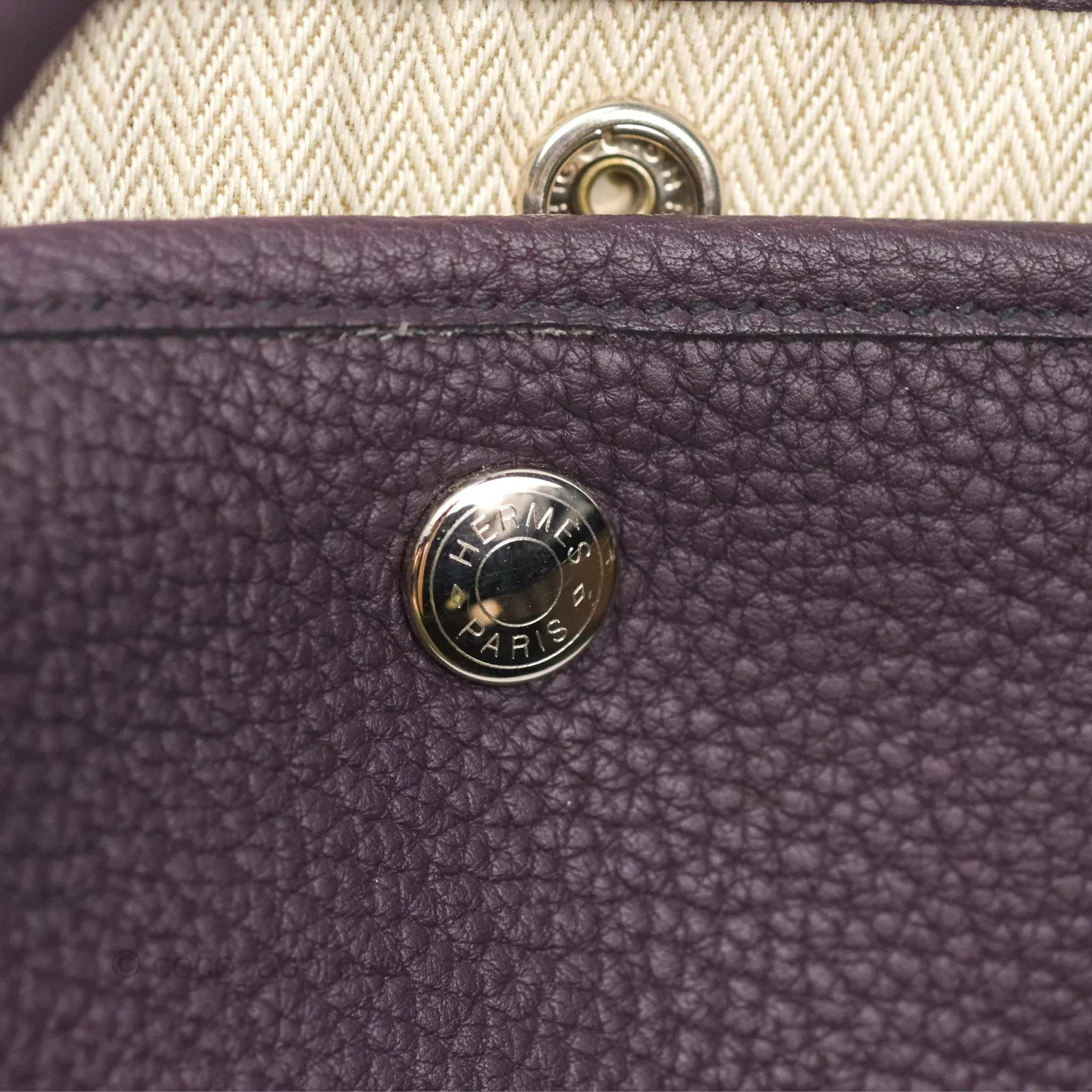 Hermes Garden Party 36 Veau Negonda 59 Raisin Palladium Hardware