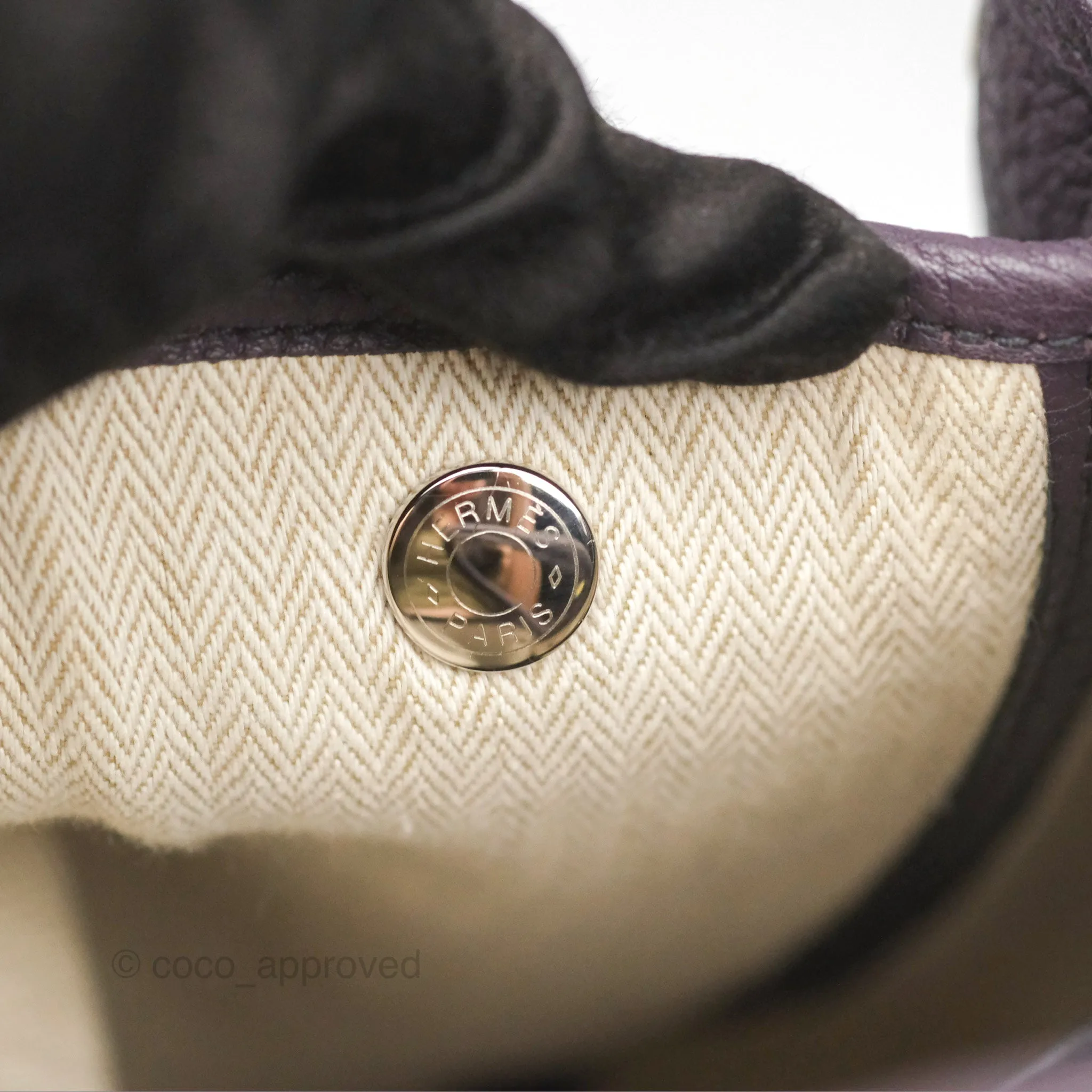 Hermes Garden Party 36 Veau Negonda 59 Raisin Palladium Hardware